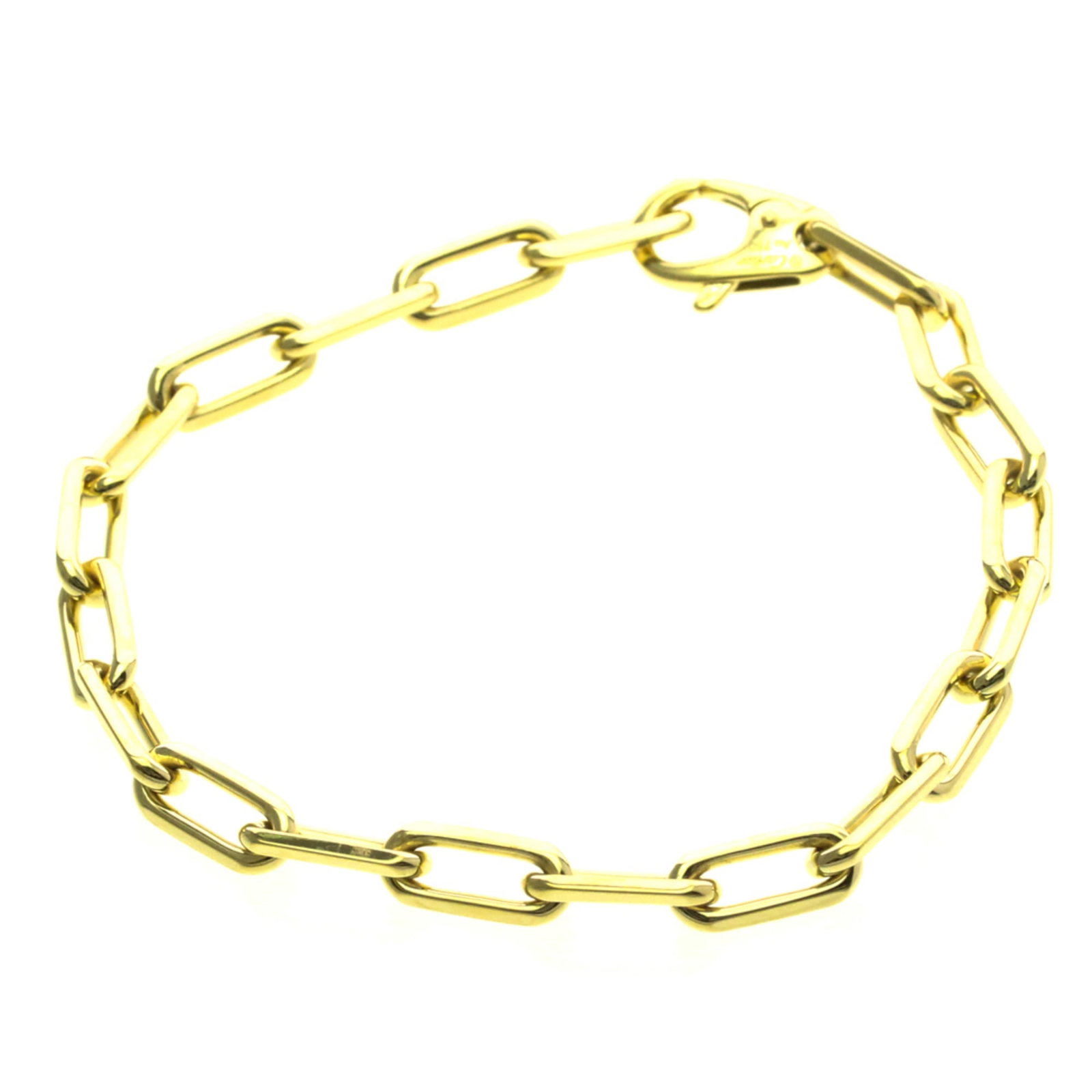 Cartier yellow gold link bracelet 18k: Cartier yellow gold link bracelet 18k Cartier's iconic Link bracelet in 18k yellow gold, featuring a sleek and modern design. This stylish accessory boasts a length of 18.5cm and weighs 18.7g, making