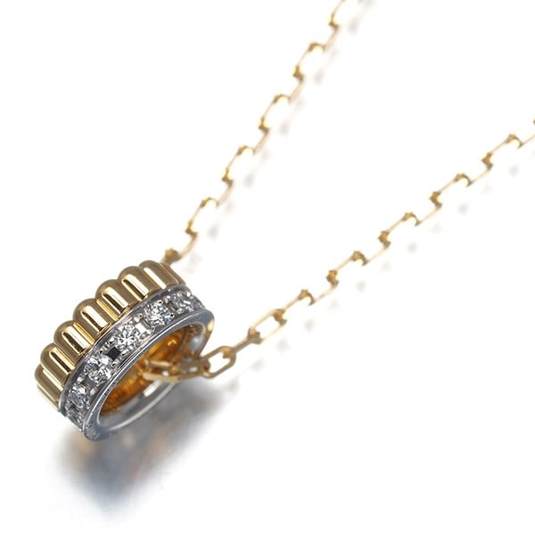 Boucheron Necklace Diamond Quatre Radiant Mini 18K 750 White Gold: Boucheron Necklace Diamond Quatre Radiant Mini 18K 750 White Gold 18k white gold pendant features a natural diamond, weighing approximately unmarked carats. The Quatre Radiant collection showcases a u