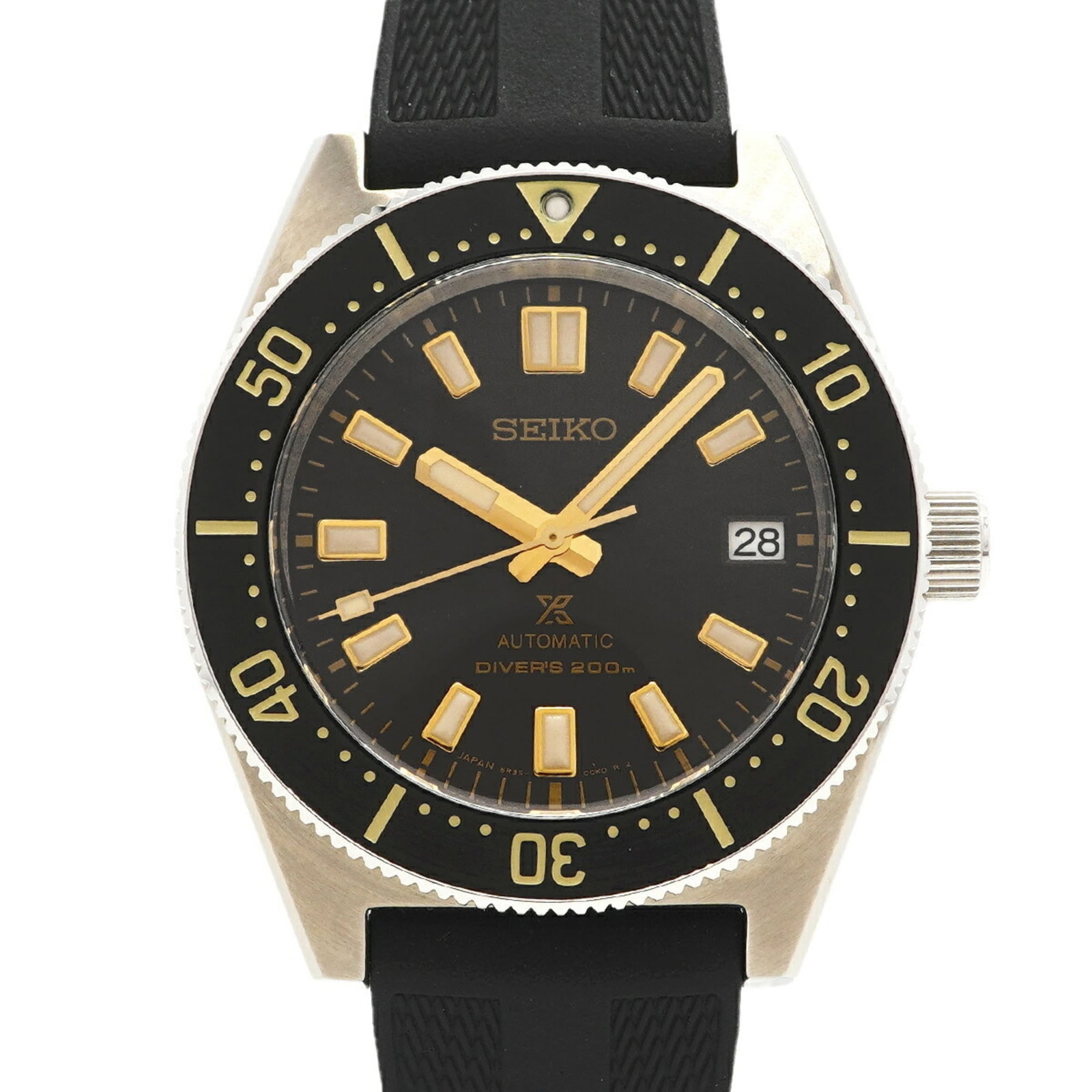 Wristwatch by Seiko: Wristwatch by Seiko Seiko's SBDC105/6R35-00P0 wristwatch boasts a sleek, brown rubber band and automatic self-winding movement. With its 40.5mm case diameter and 20cm adjustable wrist size, this