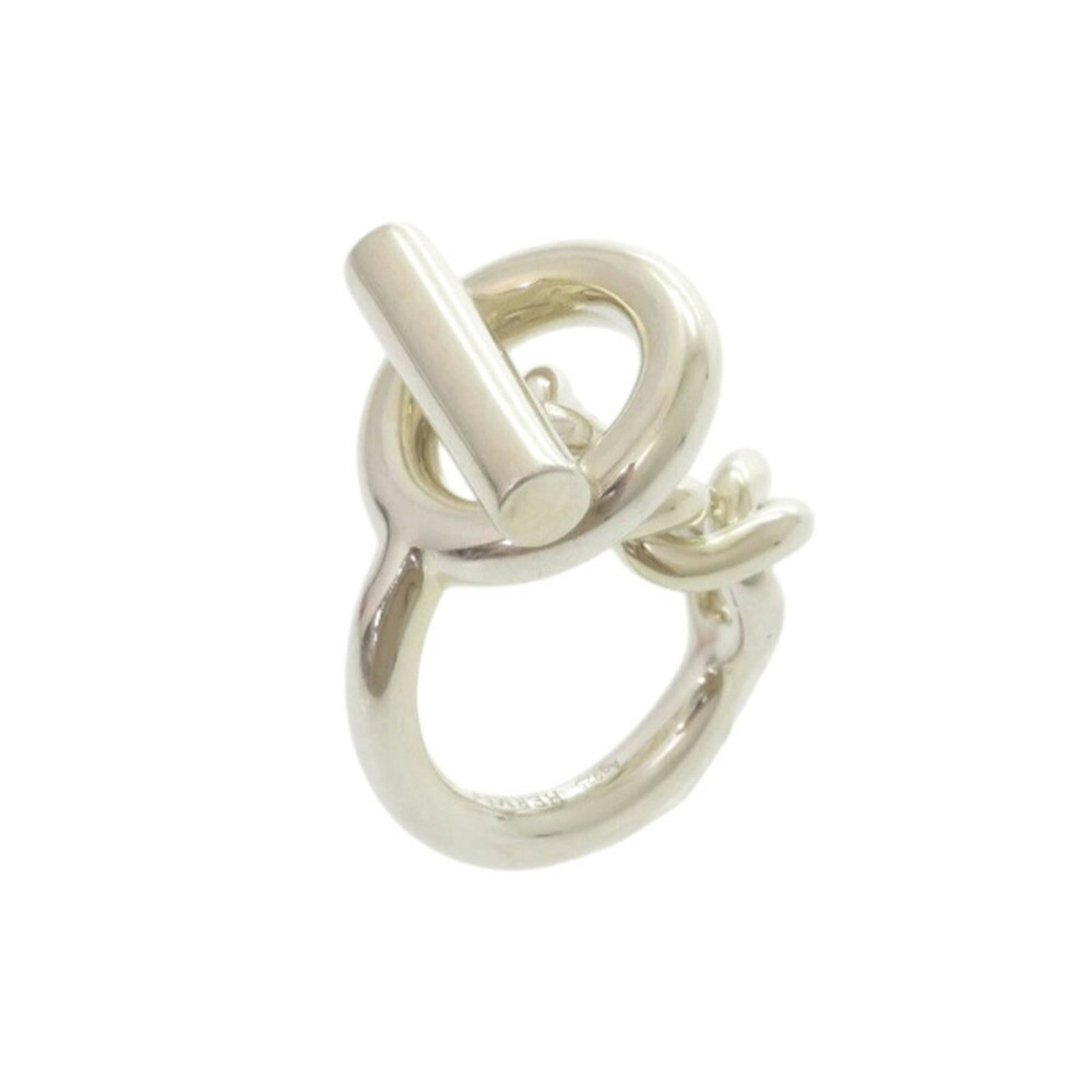 Silver Ring Band Hermes 925: Silver Ring Band Hermes 925 Silver Ring Band Hermes 925, a sleek and modern band ring made from high-quality silver. This 51 US size ring features the iconic Hermes brand and is presented in its origi