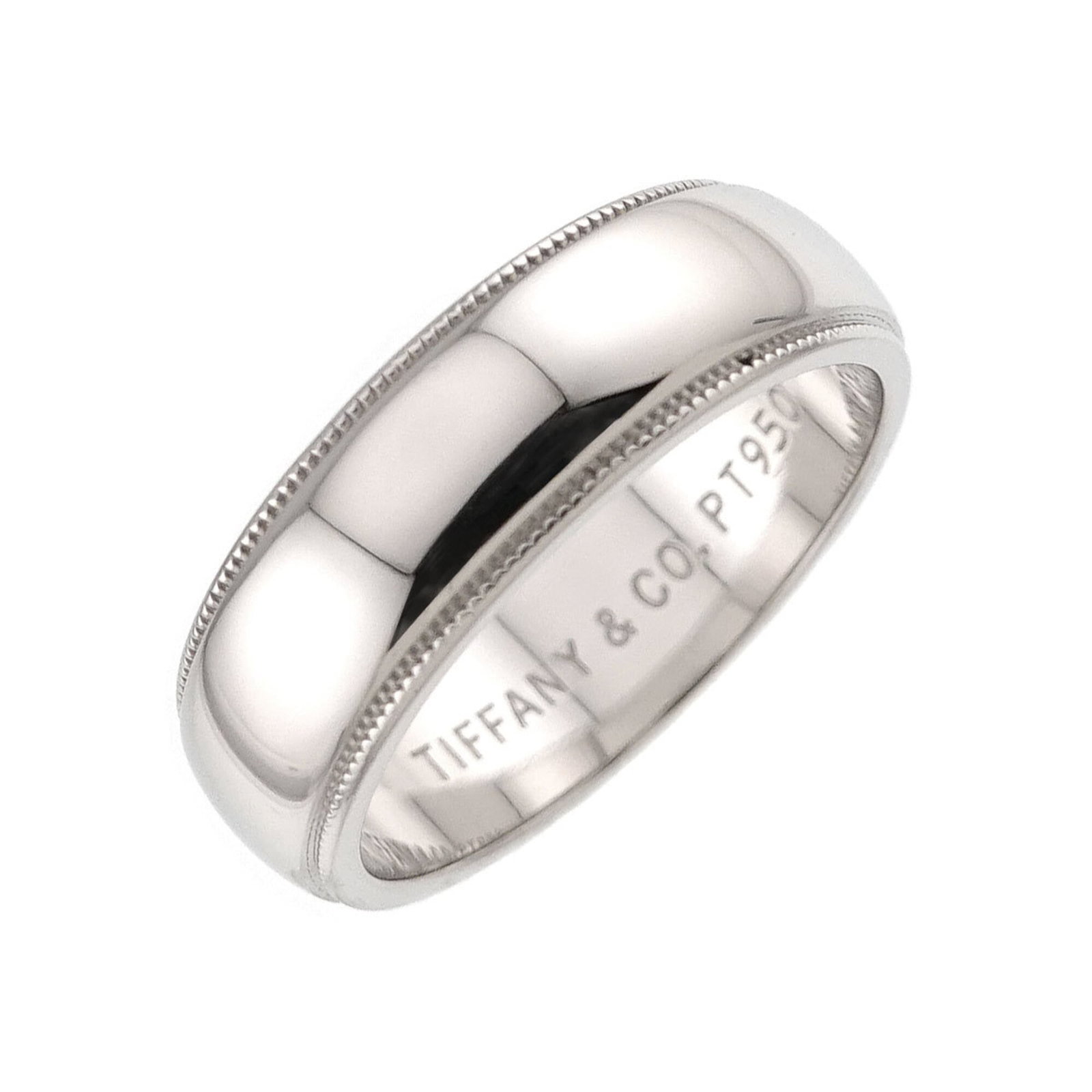 Tiffany platinum ring band: Tiffany platinum ring band Tiffany platinum ring band, made from high-quality platinum (950), features a sleek and sophisticated design. This women's band measures 7 in US size and 14 in Japanese size