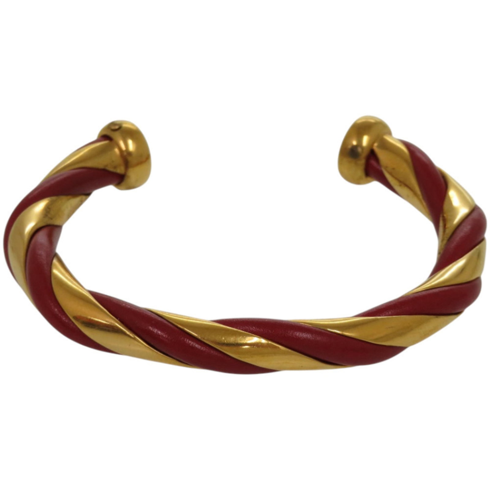 Leather metal bangle hermes