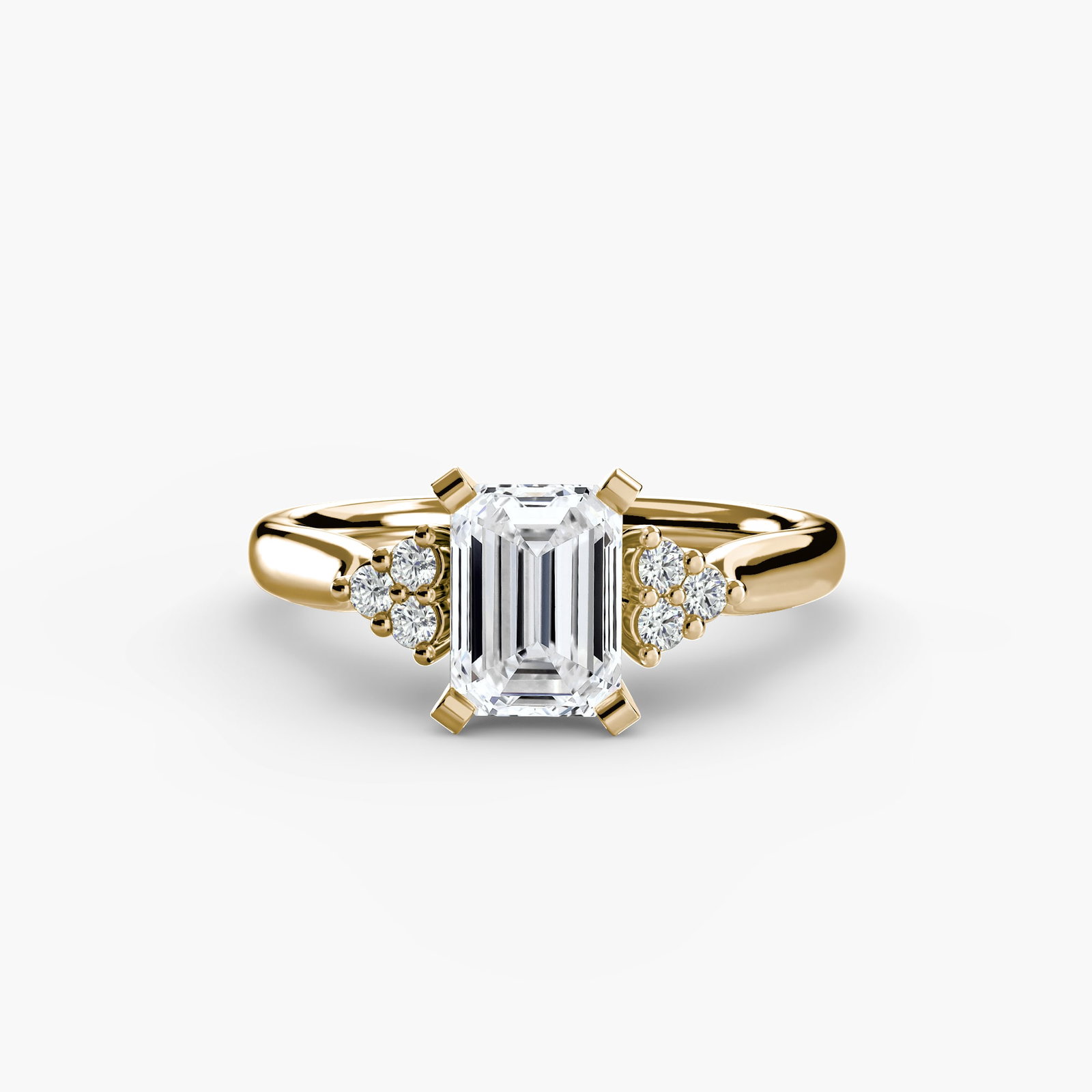 Solitaire Emerald 14Kt Yellow Gold Ring Setting - 2