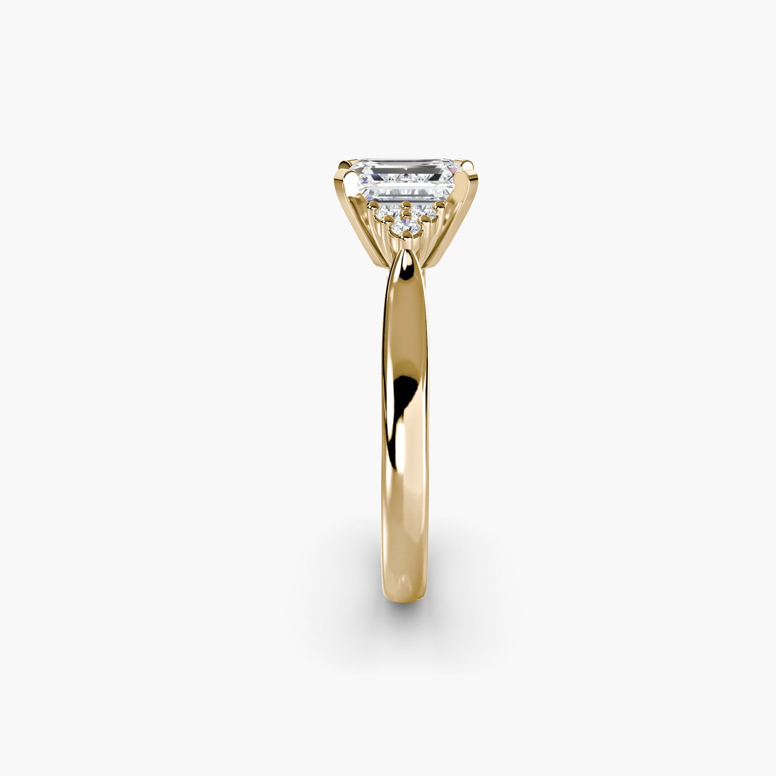 Solitaire Emerald 14Kt Yellow Gold Ring Setting - 3