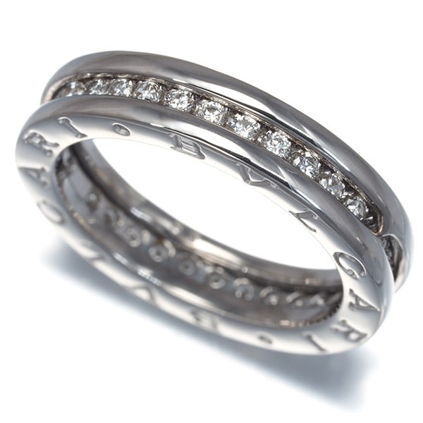 Bvlgari Ring Diamond B.Zero1 Xs Eu53 18K 750 White Gold: Bvlgari Ring Diamond B.Zero1 Xs Eu53 18K 750 White Gold BVLGARI's B.Zero1 Xs Eu53 ring boasts an impressive diamond main stone set in 18k white gold. This elegant piece features a natural diamond,