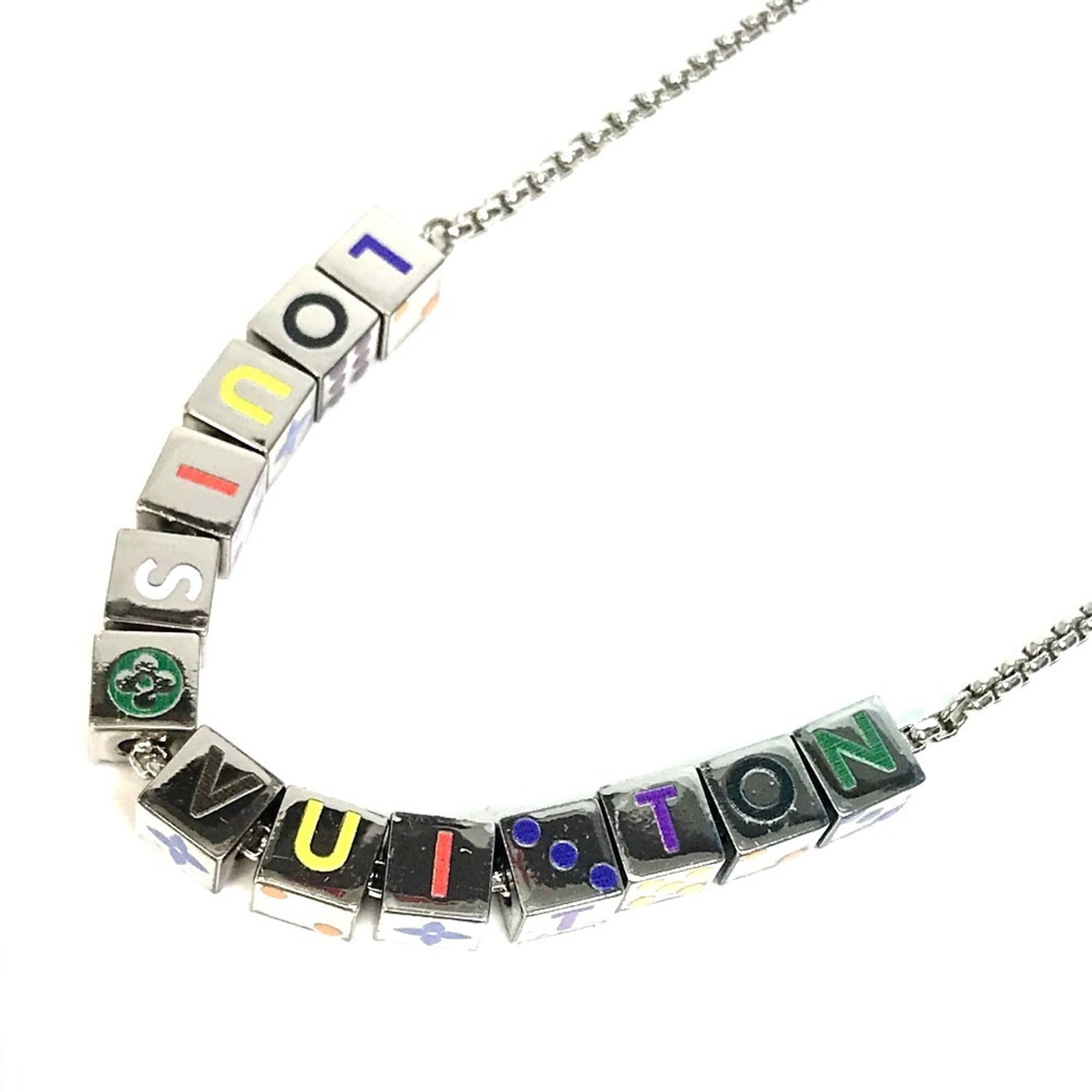 M68873 Lv Unisex Silver Metal Logo Accessory Necklace Collier Play It Accessory (1 of 11)