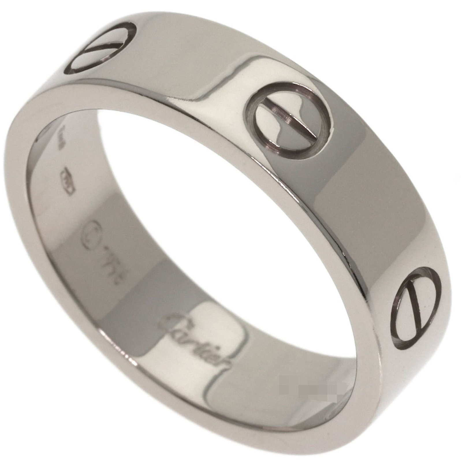 Gold White Ring Cartier Band: Gold White Ring Cartier Band Cartier's iconic band ring features a sleek white gold (18K) design, making it a timeless choice for women. This US size 10 and JP size 21 ring is crafted from