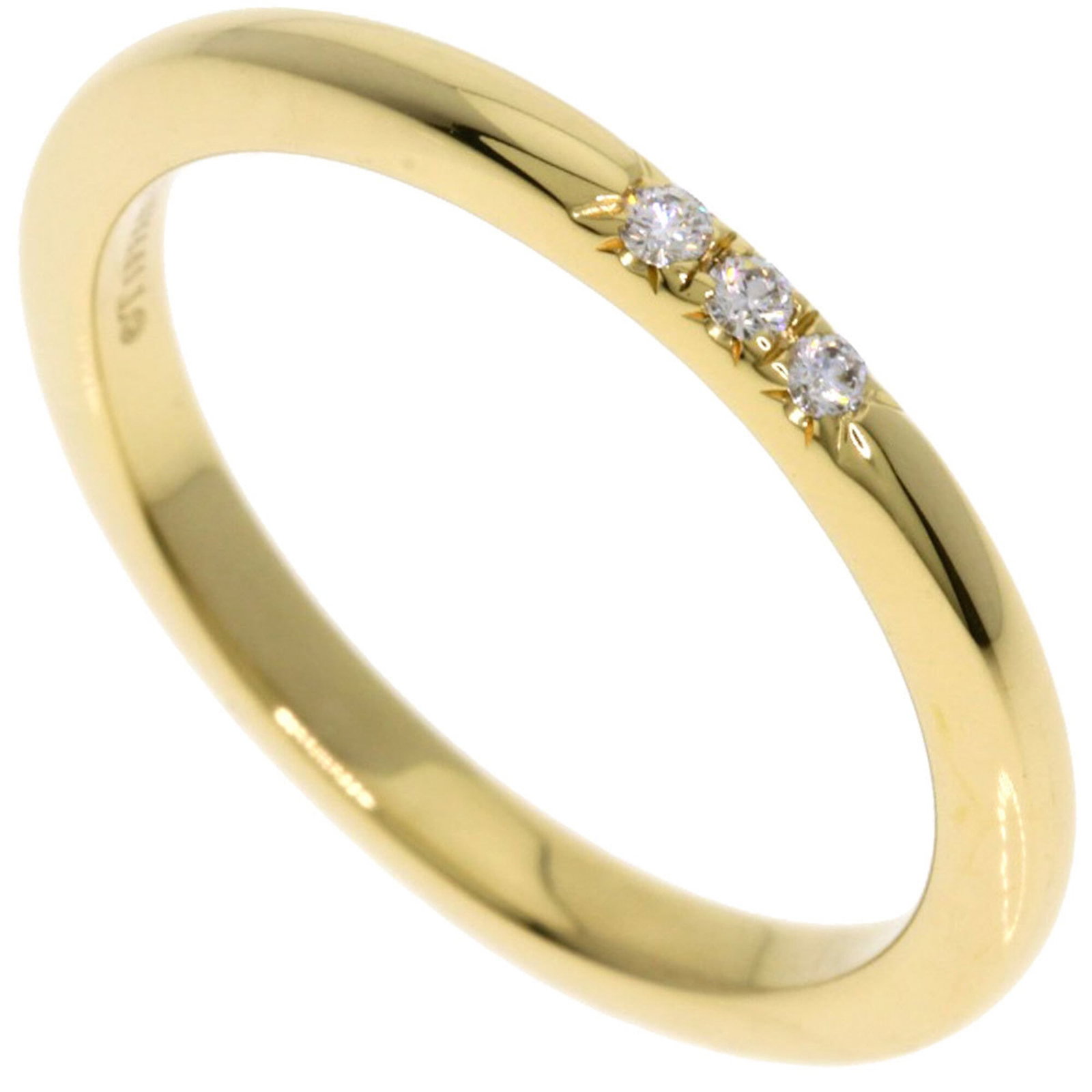 Tiffany gold ring band yellow: Tiffany gold ring band yellow Yellow gold band ring with a diamond stone, available in US size 3.5 and JP size 6.5, crafted from 18K yellow gold. This Tiffany brand ring features a classic design