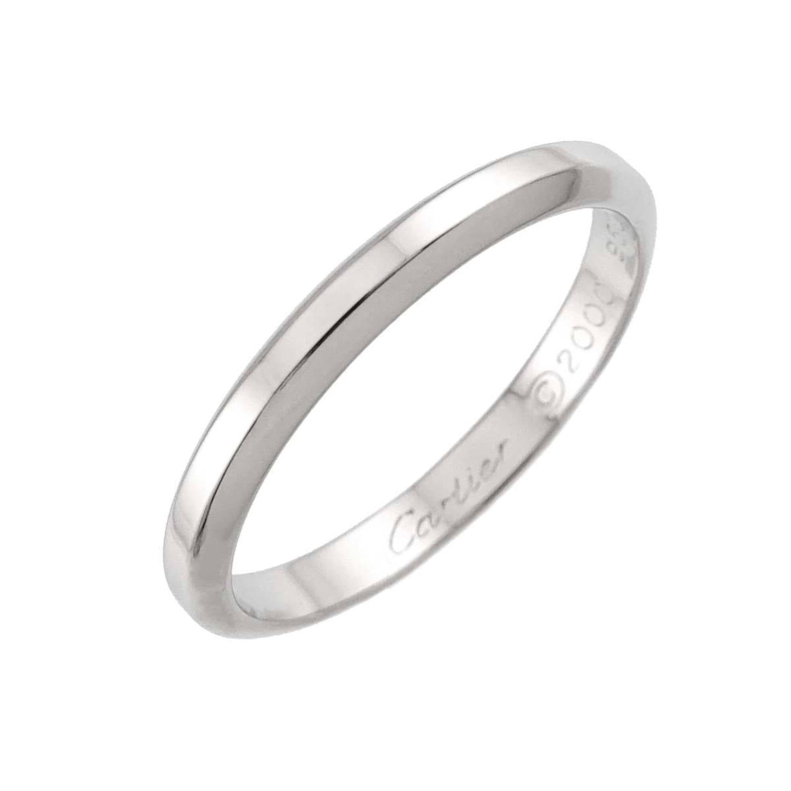Platinum 950 Cartier Ring Band: Platinum 950 Cartier Ring Band Platinum 950 Cartier Ring Band features a high-quality platinum construction, available in US size 10 and Japanese size 21.5. This elegant band showcases the luxury