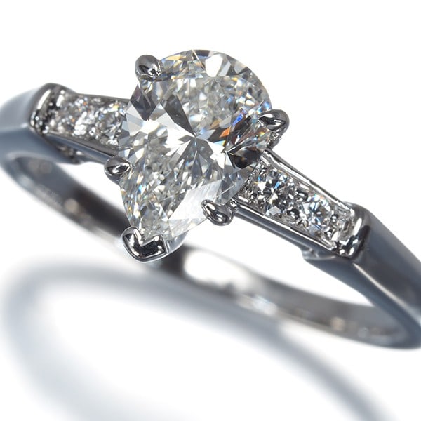 Harry Winston Ring Diamond 0.81Ct Tryst Pear-Shaped Us5.25-5.5 Pt 950 (1 of 7)