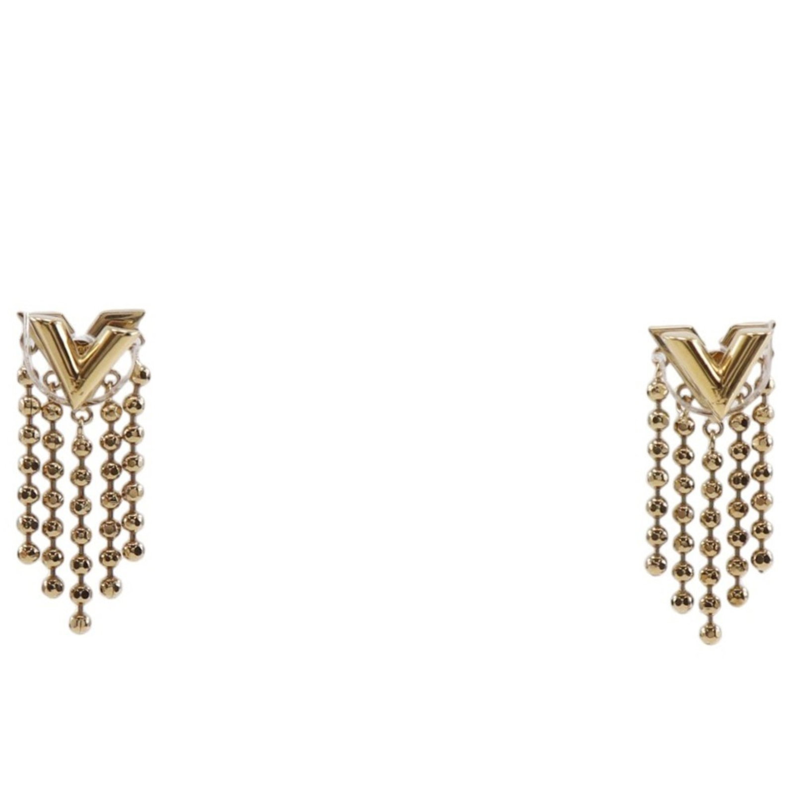 Louis Vuitton Stud Earrings Gold Plating: Louis Vuitton Stud Earrings Gold Plating Louis Vuitton's iconic stud earrings are crafted from gold plating, adding a touch of luxury to any outfit. Measuring 11mm x 29mm in size, these elegant