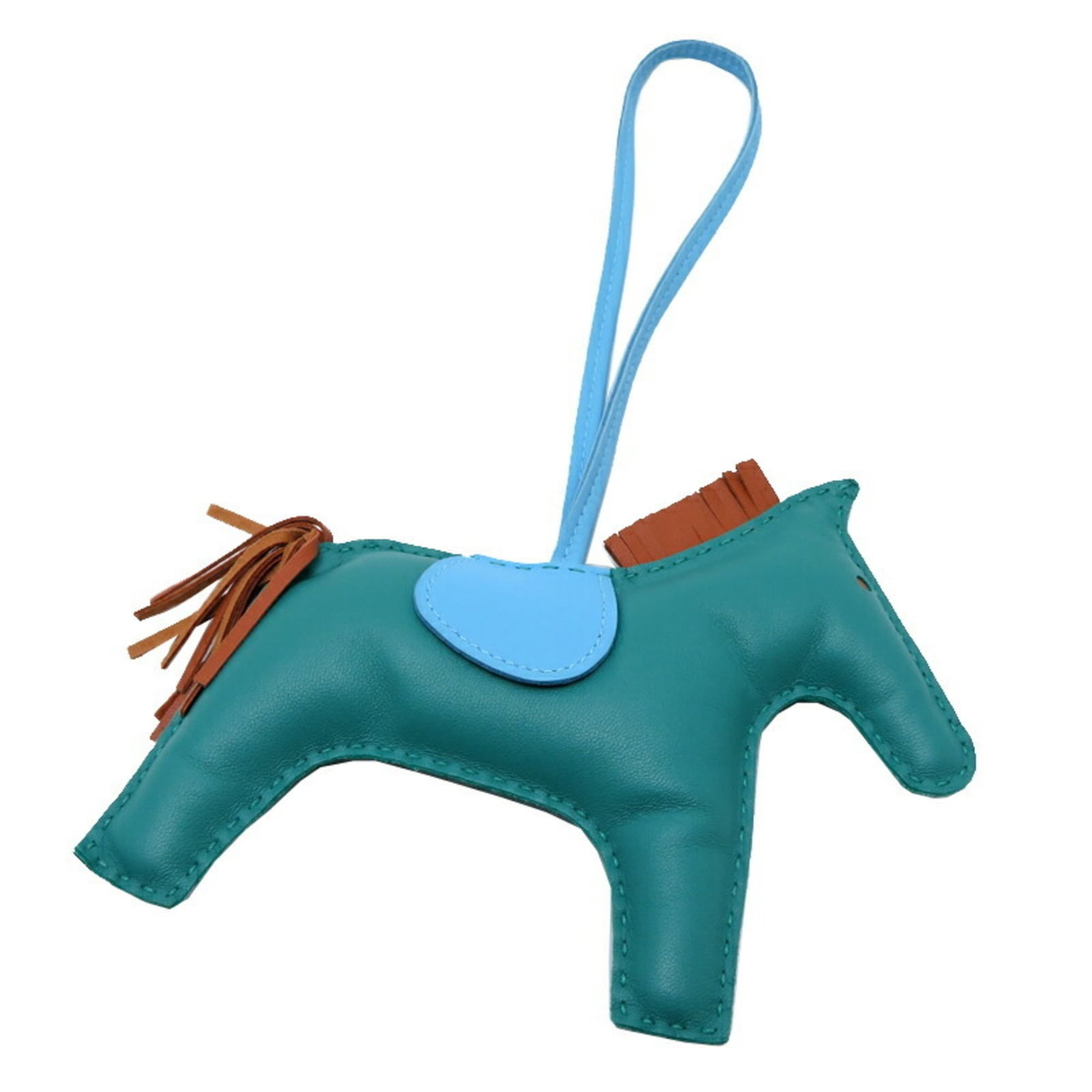 Hermes agneau handbag charm Milo: Hermes agneau handbag charm Milo Agneau Milo handbag charm from Hermes features an emerald green color and measures 120.00mm x 150.00mm. Made from agneau, a type of leather, this charm showcases the