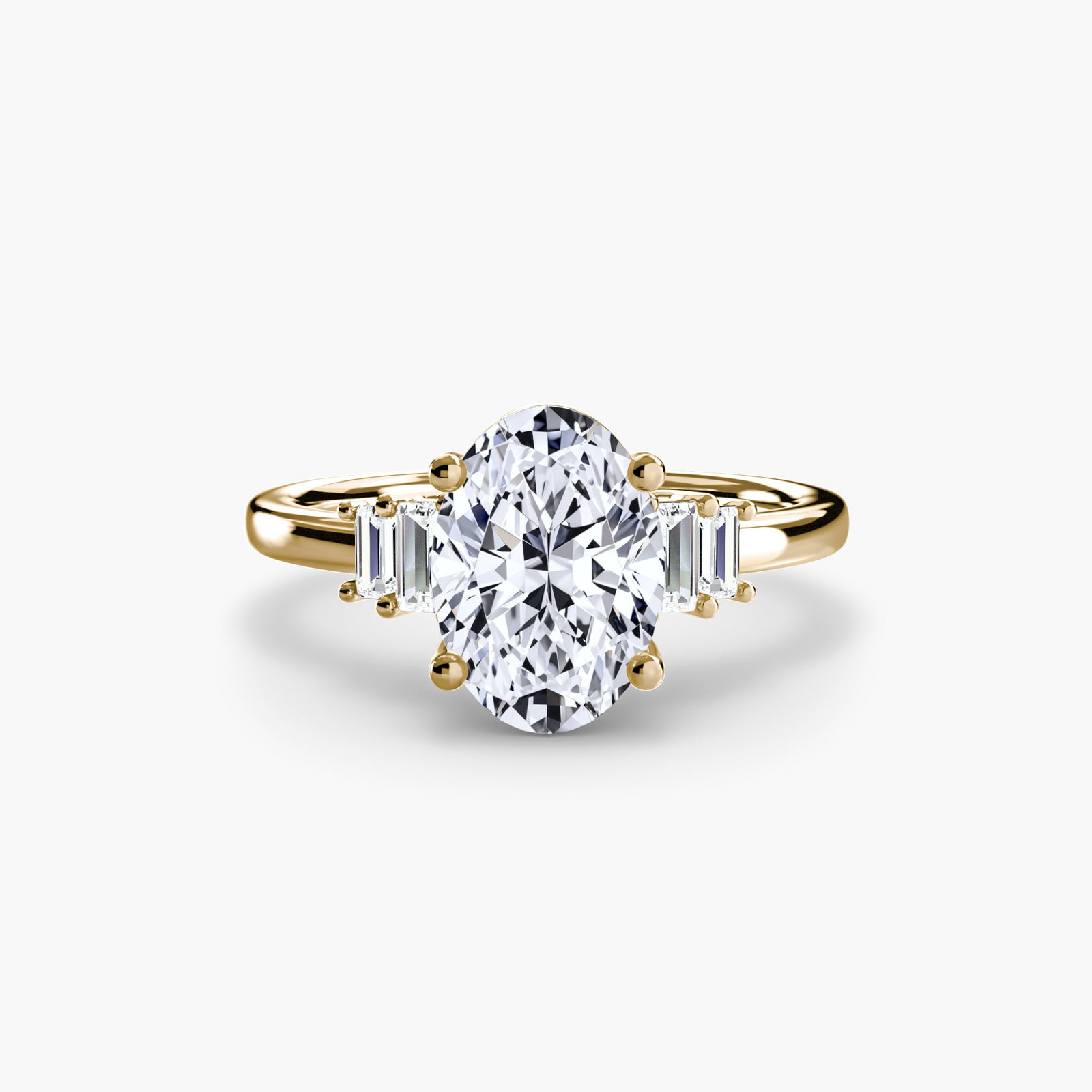 Solitaire Oval 18Kt Yellow Gold Ring Setting - 2