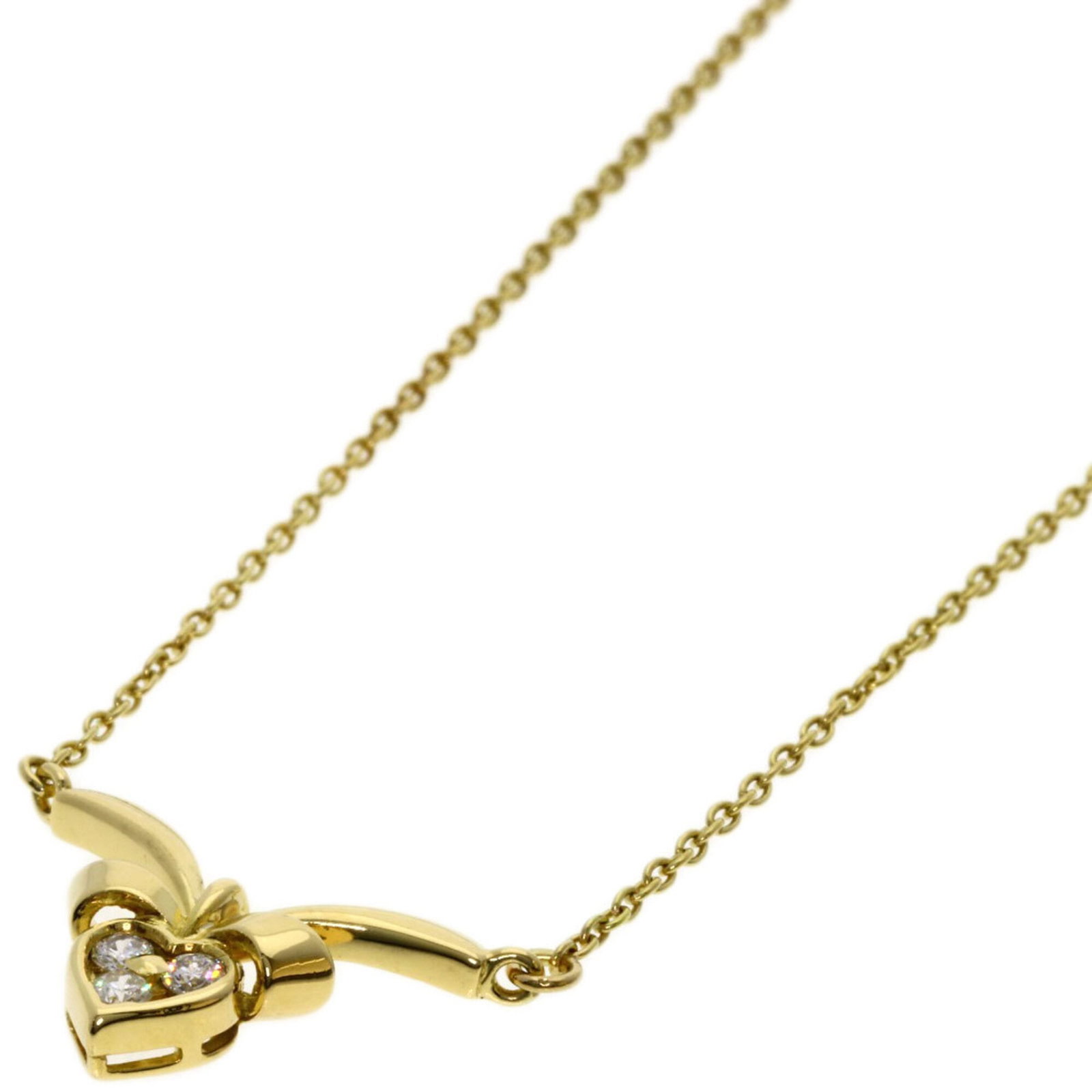 Diamond Heart Necklace 18K Yellow Gold Christian Women'S: Diamond Heart Necklace 18K Yellow Gold Christian Women'S 18K yellow gold necklace with a diamond pendant, featuring a striking heart shape. The necklace boasts a comfortable 41 cm circumference and me
