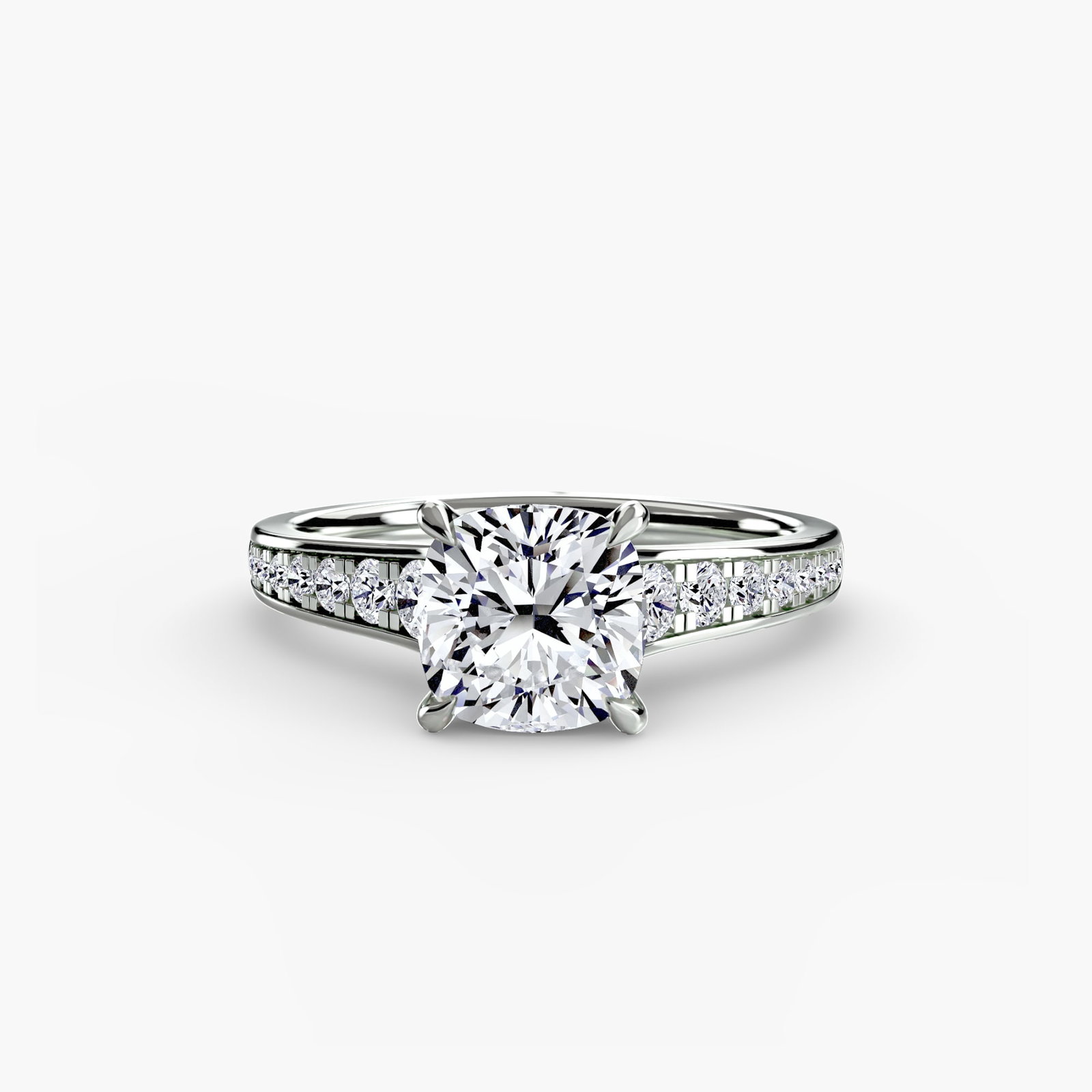 Pave Cushion 950 Platinum Ring Setting - 2