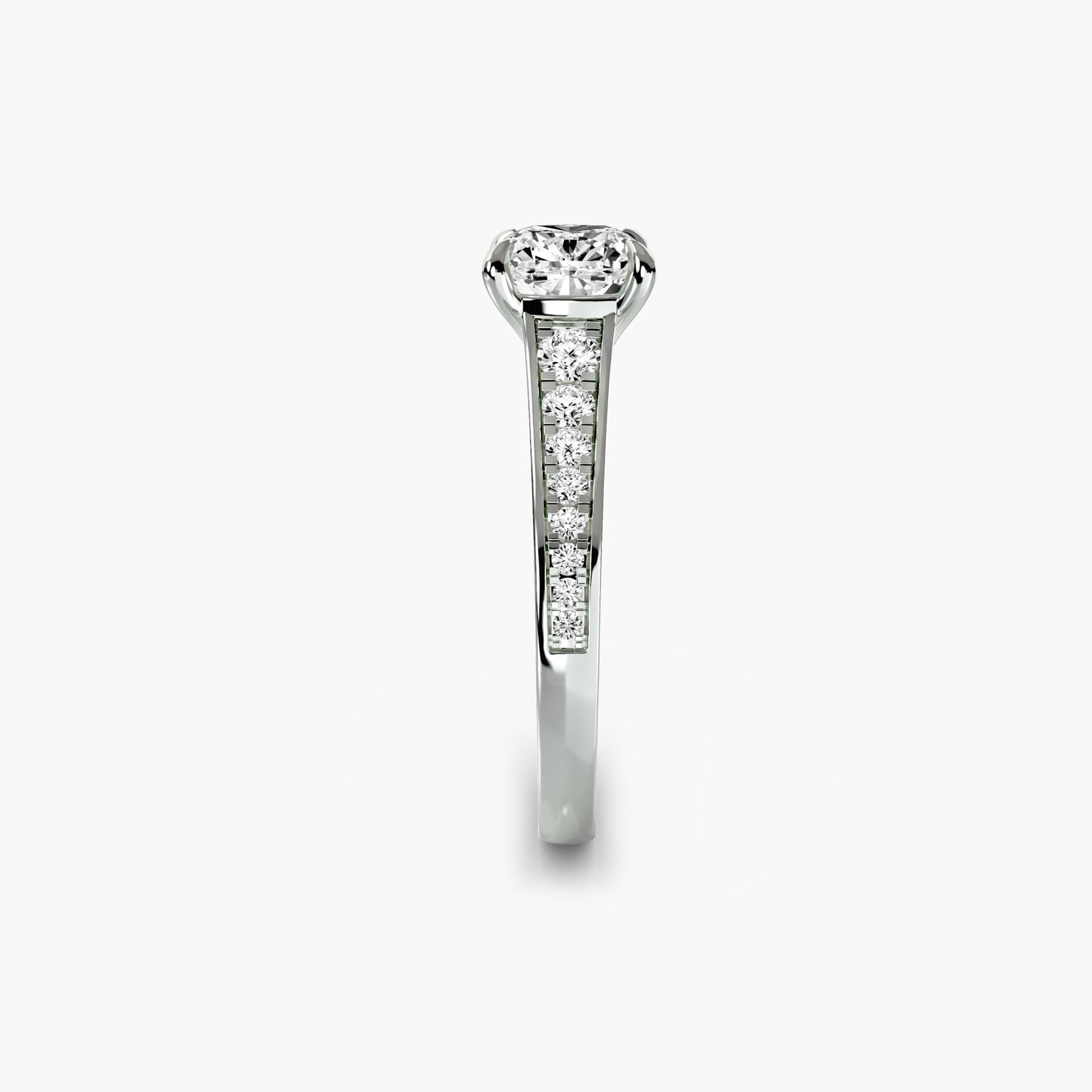Pave Cushion 950 Platinum Ring Setting - 3