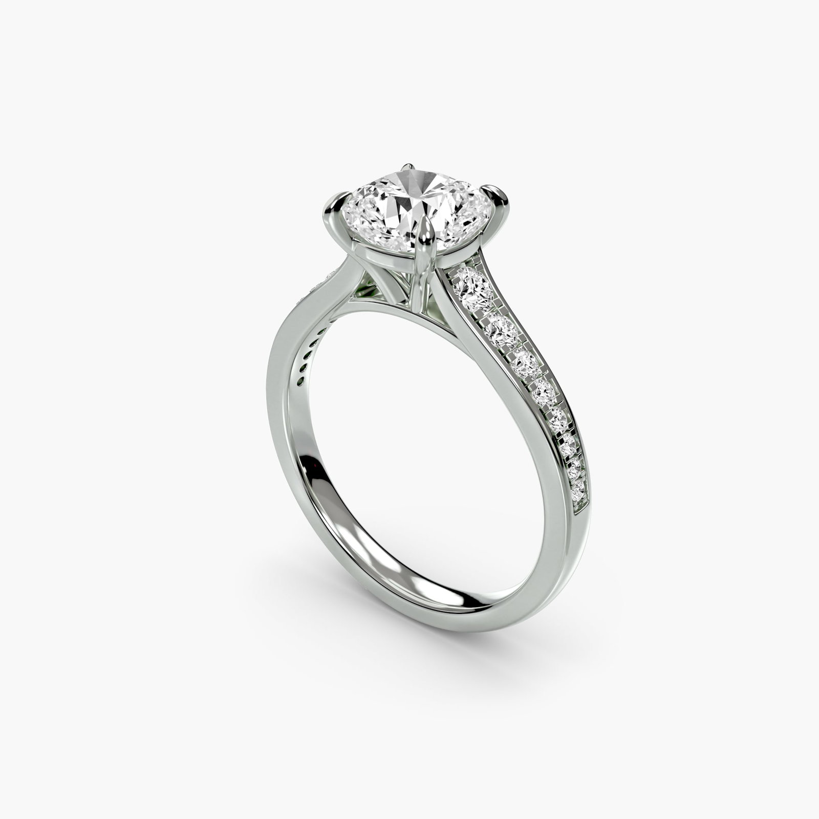 Pave Cushion 950 Platinum Ring Setting - 5
