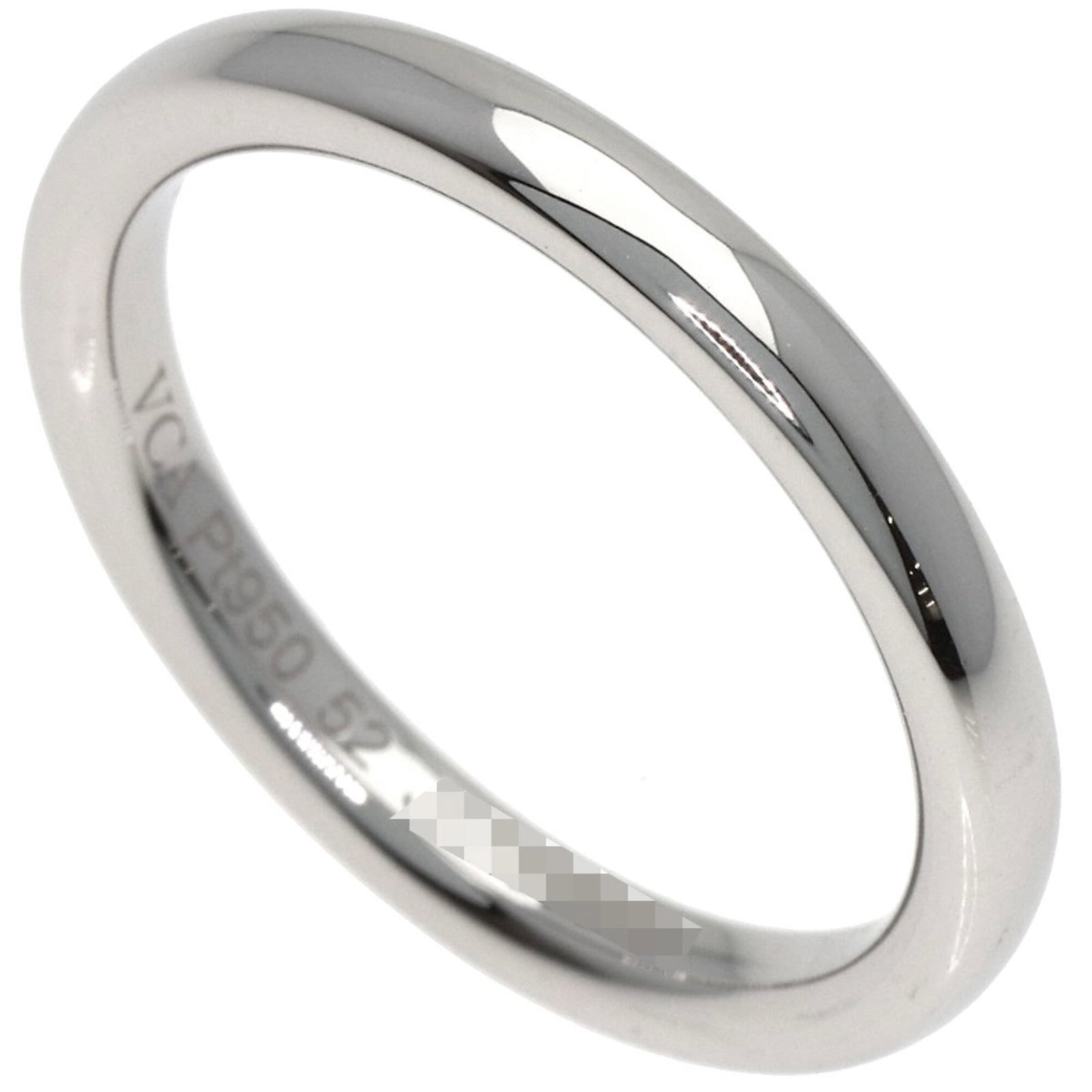 Ring band platinum van Arpels & Cleef 950: Ring band platinum van Arpels & Cleef 950 Platinum band ring from Van Cleef & Arpels, featuring 950 platinum material and a US size 6.5 and JP size 12 fit. This elegant band showcases the luxury