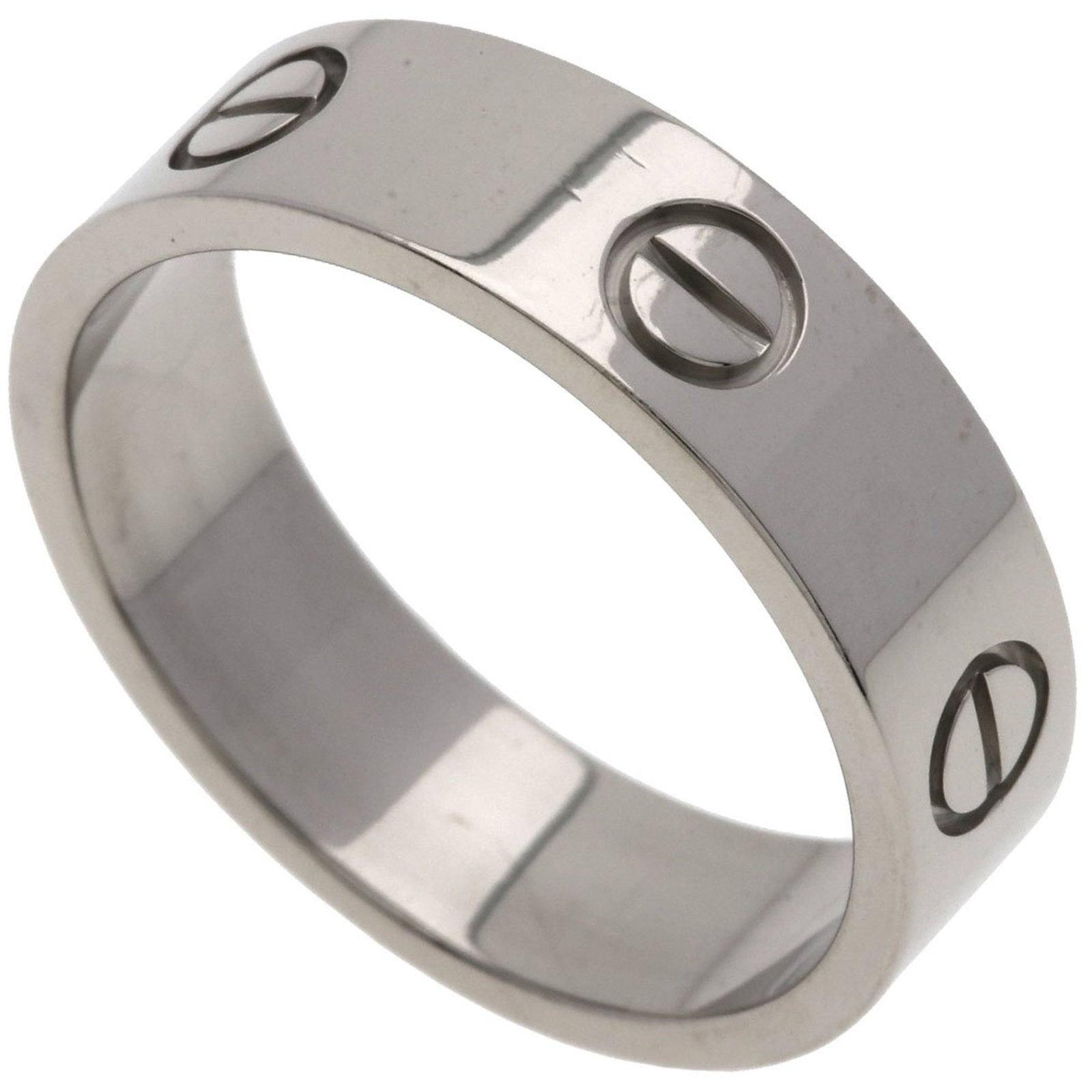 Cartier Love Ring #61 18K White Gold Men'S Ring Cartier: Cartier Love Ring #61 18K White Gold Men'S Ring Cartier Cartier Love Ring #61 in 18K White Gold features a sleek design with a signature hallmark. This men's ring boasts a classic style and premium