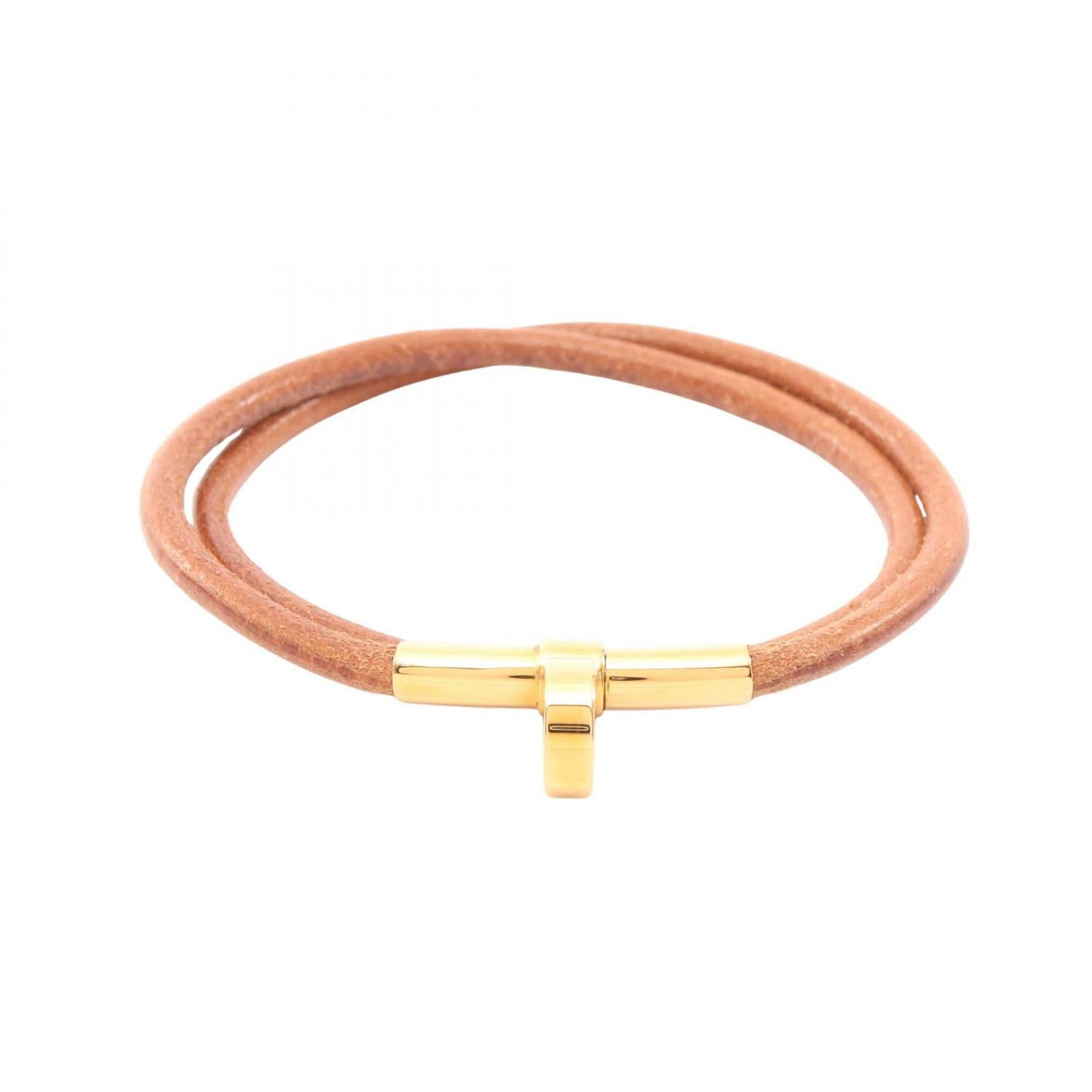 Hermes Charm Bracelet Gold Plating Leather: Hermes Charm Bracelet Gold Plating Leather Gold plating and rich brown leather come together in this elegant Hermes charm bracelet, adding a touch of sophistication to any outfit. Measuring 17.5cm in 