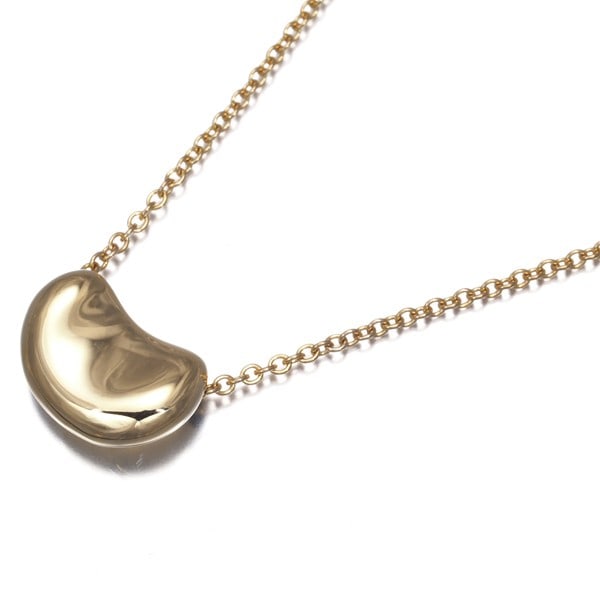Tiffany&Co. Necklace Bean 18K 750 Yellow Gold: Tiffany&Co. Necklace Bean 18K 750 Yellow Gold Tiffany&Co.'s iconic yellow gold Bean necklace boasts a sleek, pendant-style design with a subtle presence. Crafted from 18k / 750 yellow gold, this elega