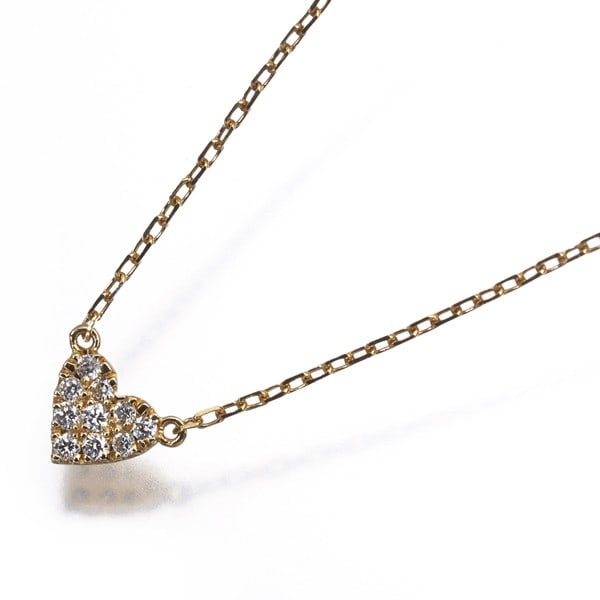 Diamond 0.05Ct Heart Pave 18K Yellow Gold Necklace: Diamond 0.05Ct Heart Pave 18K Yellow Gold Necklace 18k yellow gold necklace featuring a natural diamond heart pave pendant, set with a total of 0.05ct diamonds. The delicate chain measures 37-39cm in