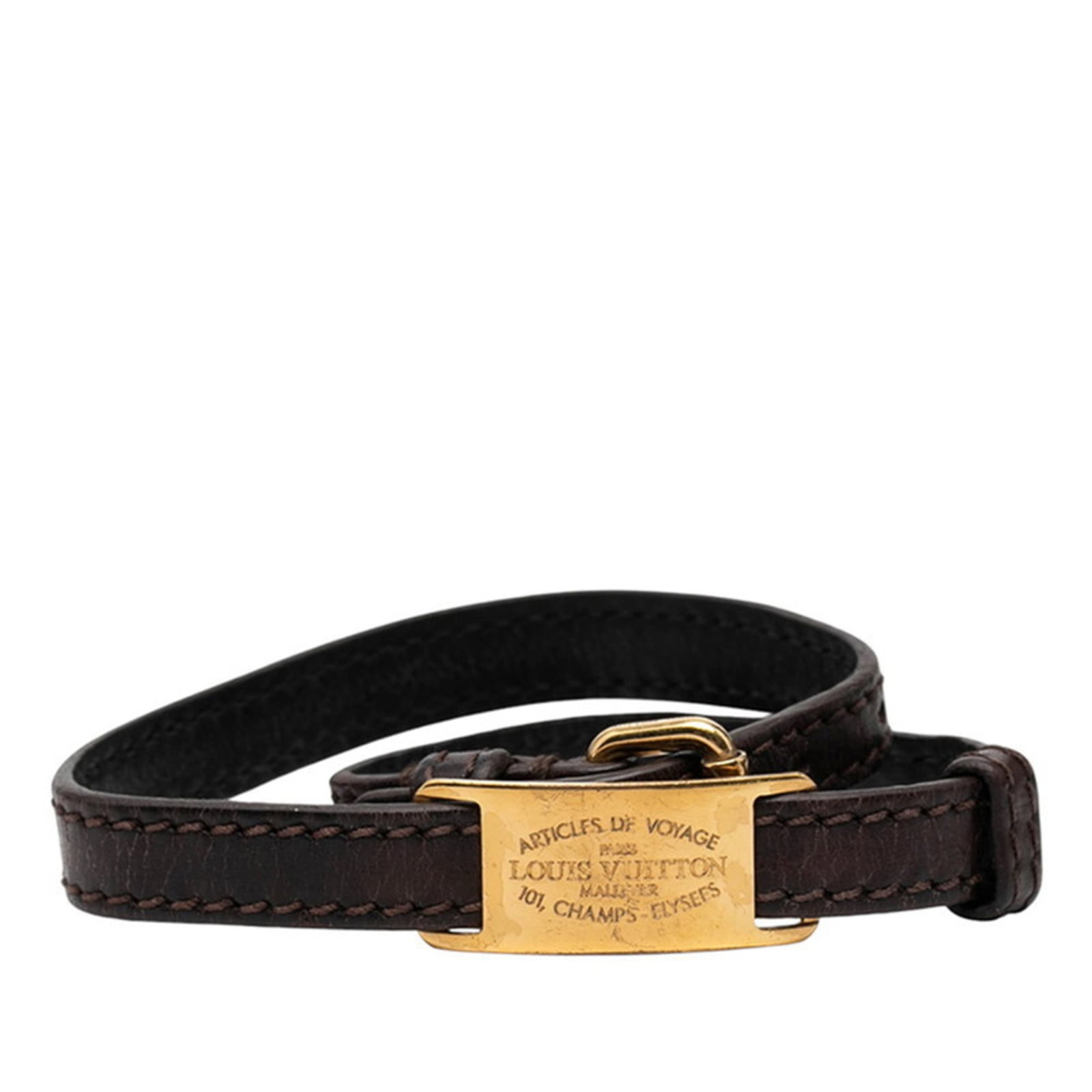Louis Vuitton Charm Bracelet Leather: Louis Vuitton Charm Bracelet Leather Brown leather charm bracelet from Louis Vuitton, measuring 17cm in length and featuring a width of 1.1cm. This classic design showcases the signature style of the