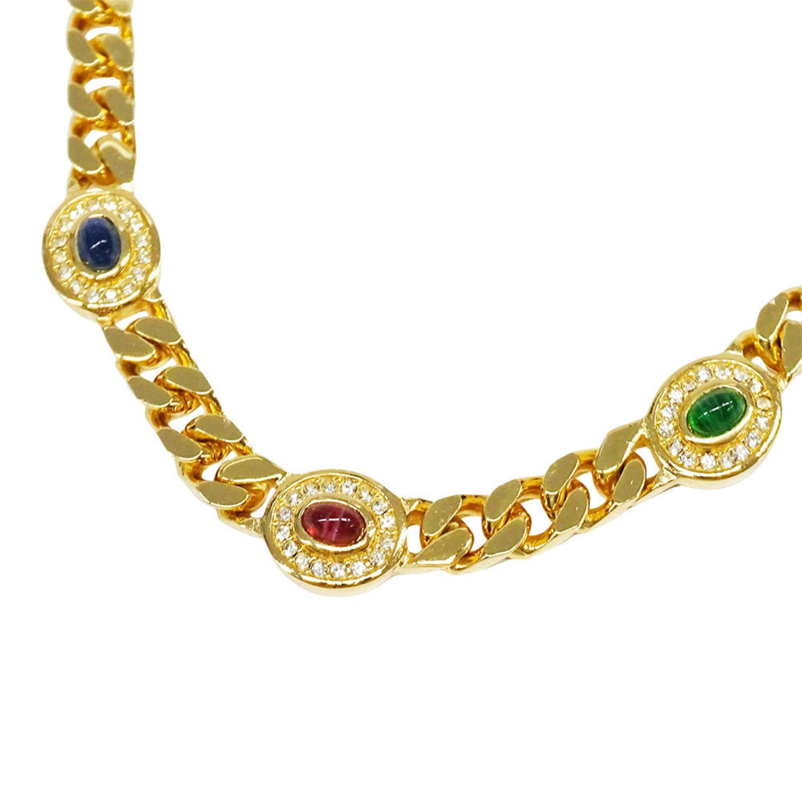 Christian Dior Necklace for Women Brand Name Metal Rhinestone Gold Multicolor Accessory: Christian Dior Necklace for Women Brand Name Metal Rhinestone Gold Multicolor Accessory Metal and rhinestone details shine in this Christian Dior gold necklace, featuring a multicolor design. The 40