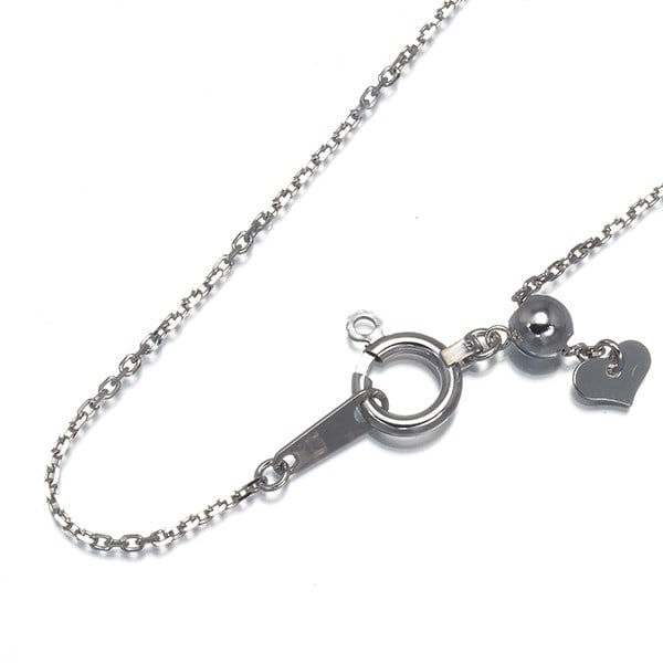 Cable Chain Necklace 45Cm 18K 750 White Gold: Cable Chain Necklace 45Cm 18K 750 White Gold 18k white gold chain necklace with an adjustable length, perfect for those who appreciate understated elegance. The 45cm long chain features a slender 1.0m