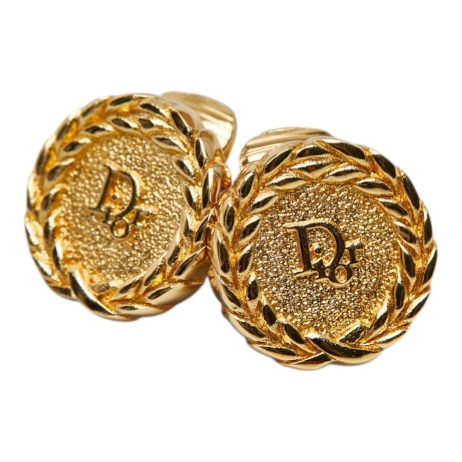 Clip earrings by Christian Dior: Clip earrings by Christian Dior Clip earrings by Christian Dior, featuring a sleek gold design with precise measurements at 15.00mm x 0.59'' each side. These elegant accessories showcase the brand's