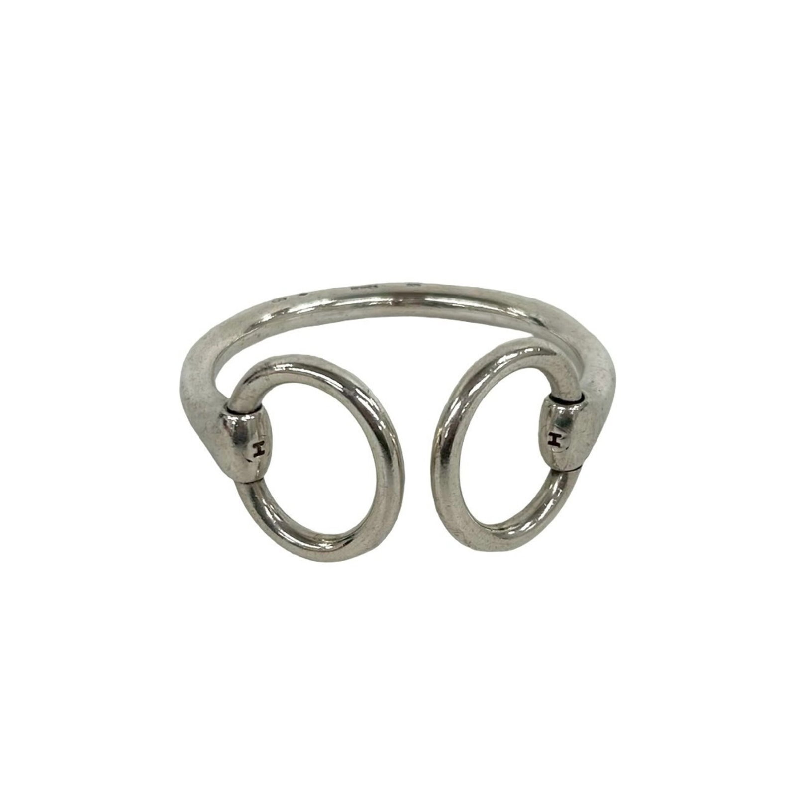 Hermes Bangle Silver 925: Hermes Bangle Silver 925 Silver 925 bangle from Hermes, measuring 15.5cm in length, adds a touch of elegance to any outfit with its sleek design and premium silver finish. This high-quality bangle is 