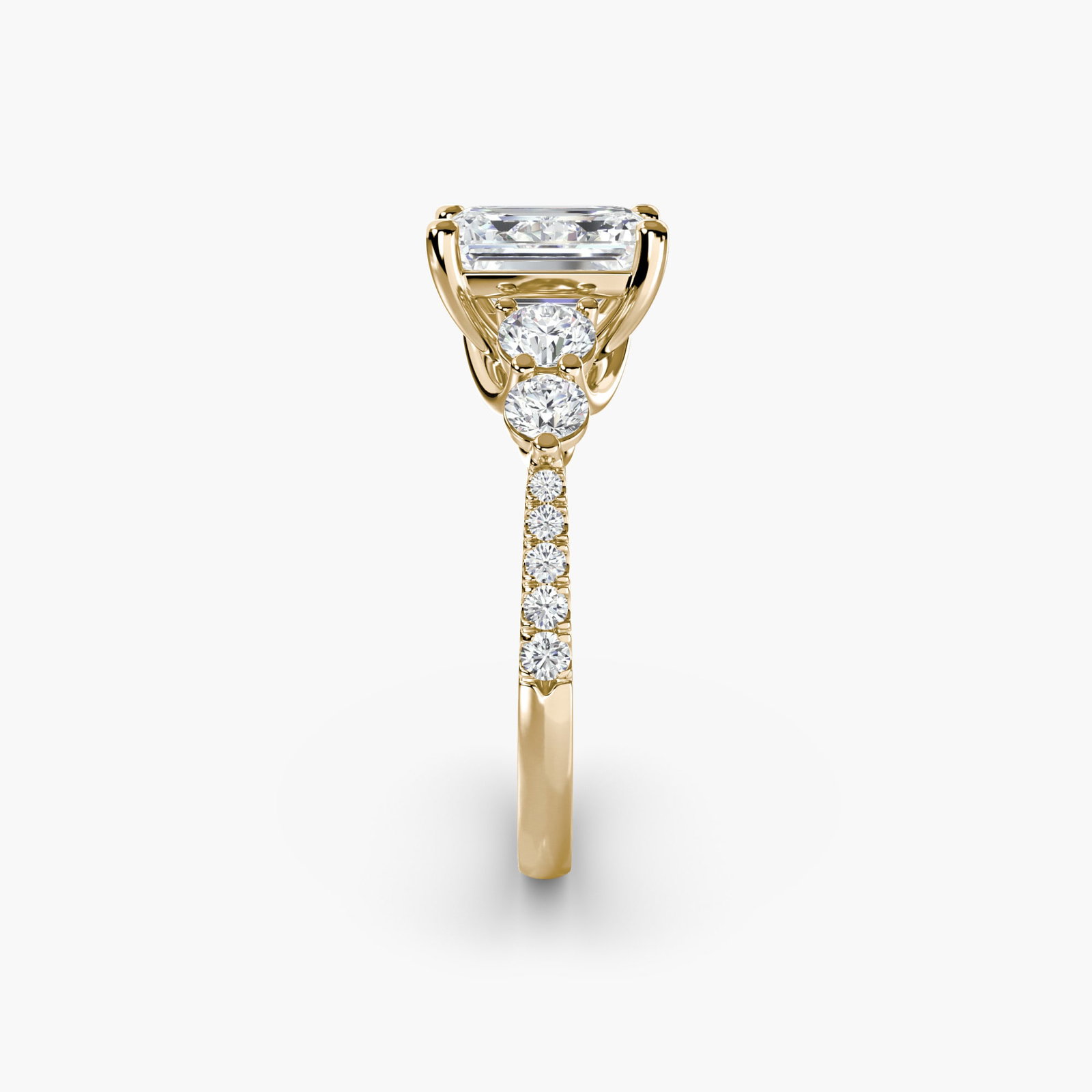 Pave Emerald 18Kt Yellow Gold Ring Setting - 3