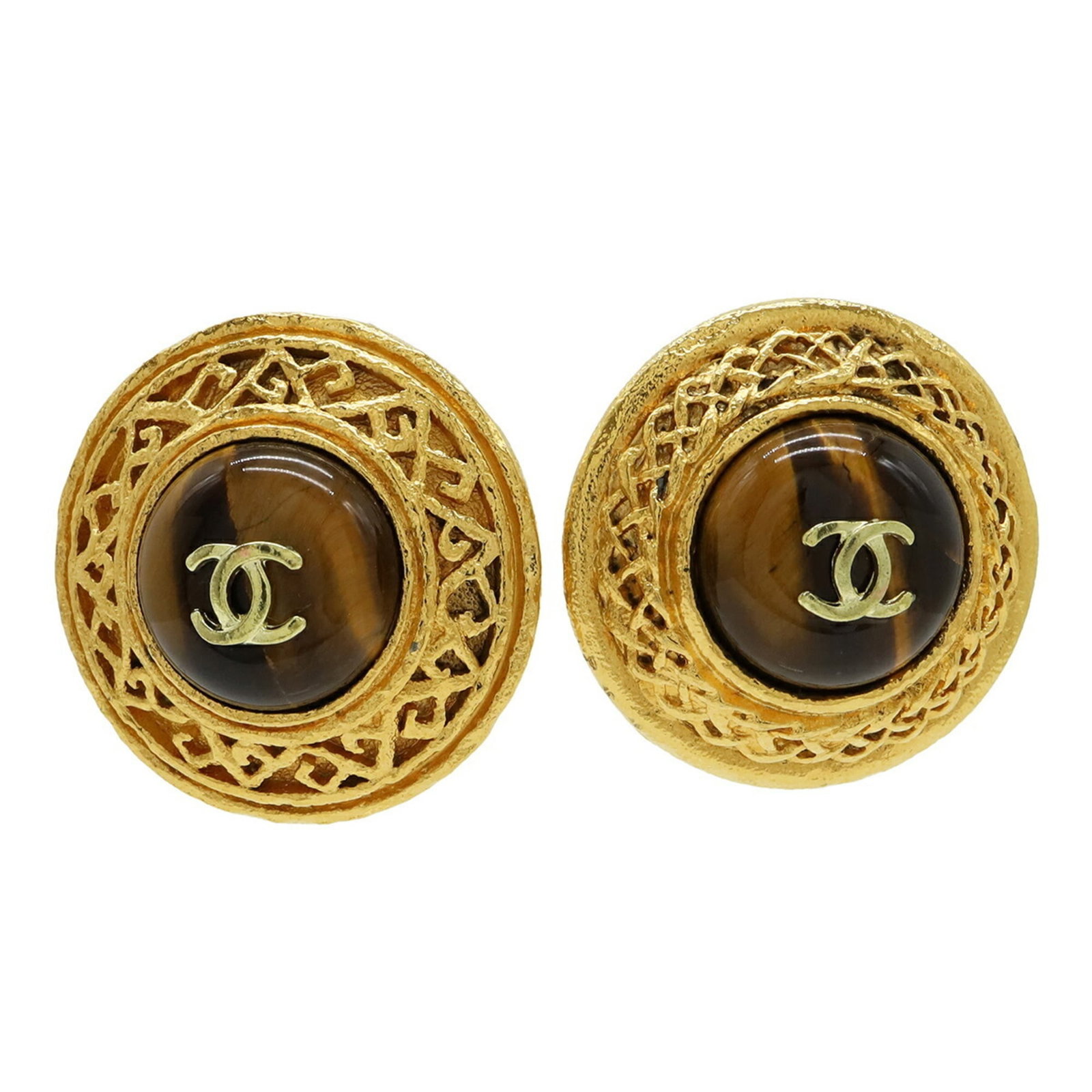 Chanel Clip Earrings Gold Plating: Chanel Clip Earrings Gold Plating Gold plating accents the sleek design of these Chanel clip earrings, adding a touch of luxury to any outfit. Made from high-quality gold plating material, they
