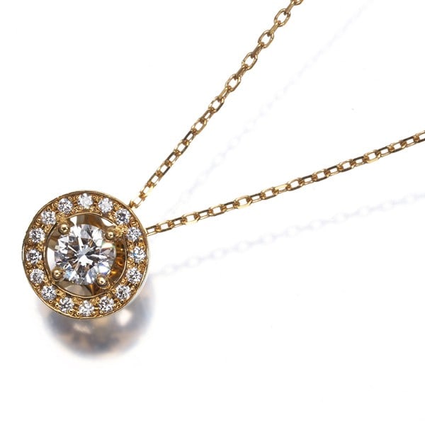 Diamond Necklace My Universe Centre The 18K Forevermark: Diamond Necklace My Universe Centre The 18K Forevermark 18k yellow gold pendant necklace featuring a natural diamond centre stone, surrounded by two smaller diamonds. The Forevermark collection's