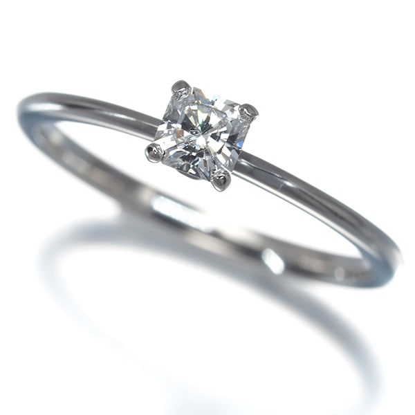Tiffany&Co. Ring Diamond 0.22Ct Tiffany True Solitaire Us5.5-5.75 Pt 950 (1 of 4)
