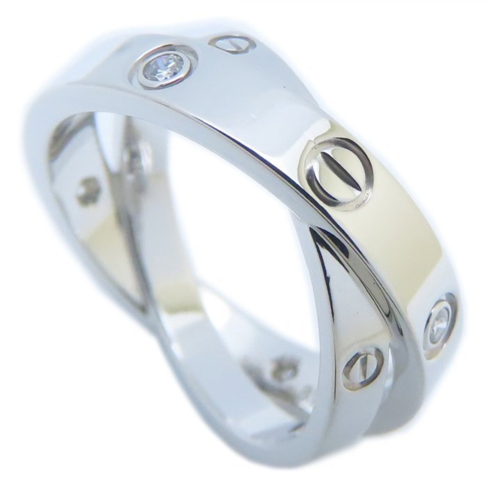 Gold White Ring Cartier Band: Gold White Ring Cartier Band White gold (18K) Cartier band ring with a sleek design, crafted from high-quality materials for a timeless look. This elegant piece features a classic style that suits