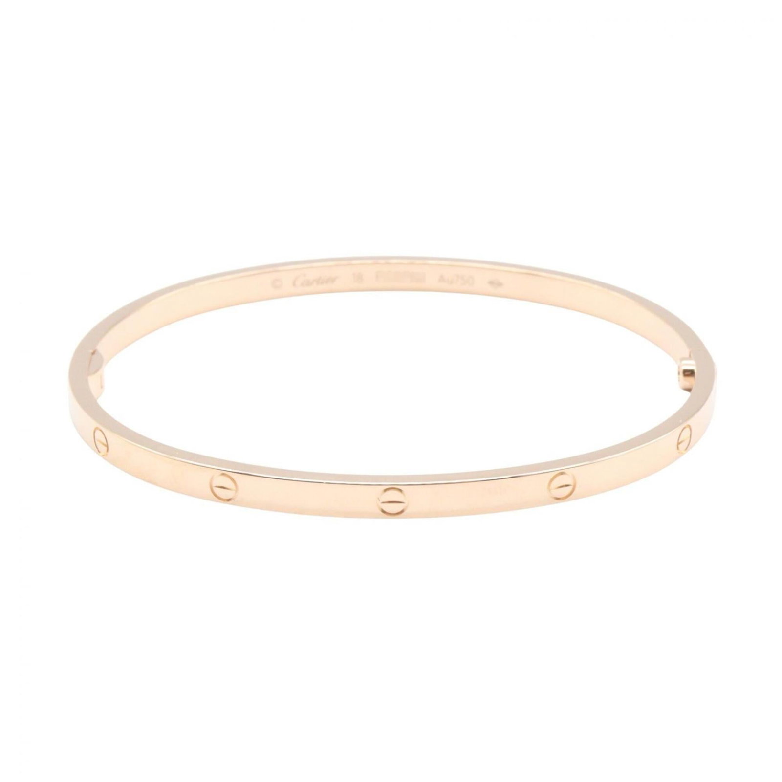 Charm Bracelet Pink Gold by Cartier: Charm Bracelet Pink Gold by Cartier Cartier's pink gold charm bracelet boasts a sleek and sophisticated design, crafted from high-quality 18K material. Measuring 17cm in length, this elegant
