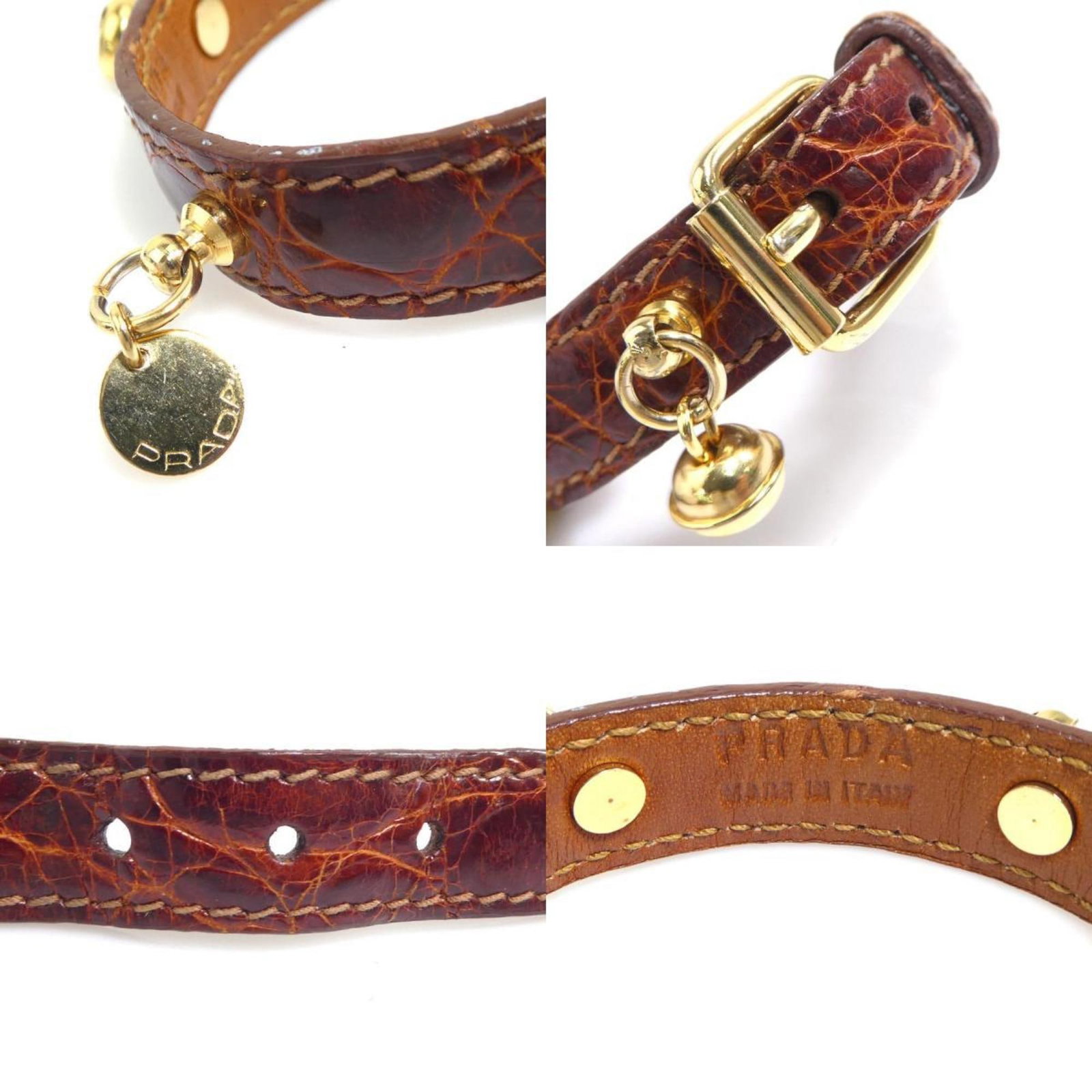 Charm Leather Prada Bracelet - 5