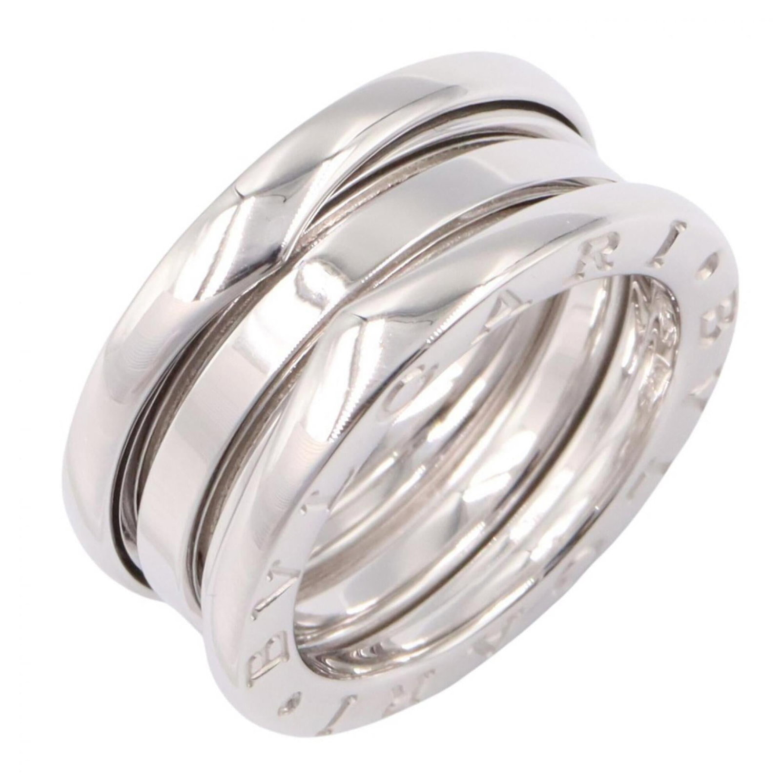Bvlgari Band Ring White Gold (18K): Bvlgari Band Ring White Gold (18K) Bvlgari Band Ring White Gold (18K) is a sleek and sophisticated band ring featuring white gold (18K) material. Available in US size 4 and Japanese size 7.5, this