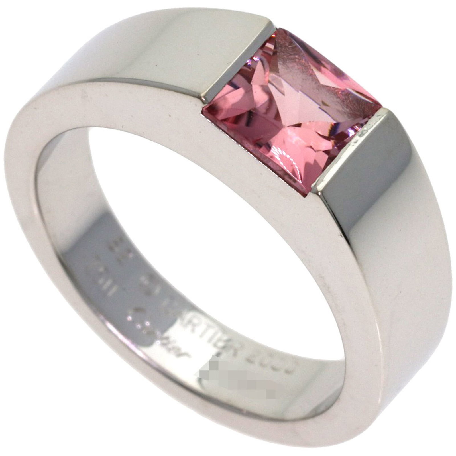 Gold White Ring Cartier Band: Gold White Ring Cartier Band White gold (18K) Cartier band ring, available in US size 6.5 and Japanese size 12, features a classic design that exudes elegance. The band's simplicity makes it a