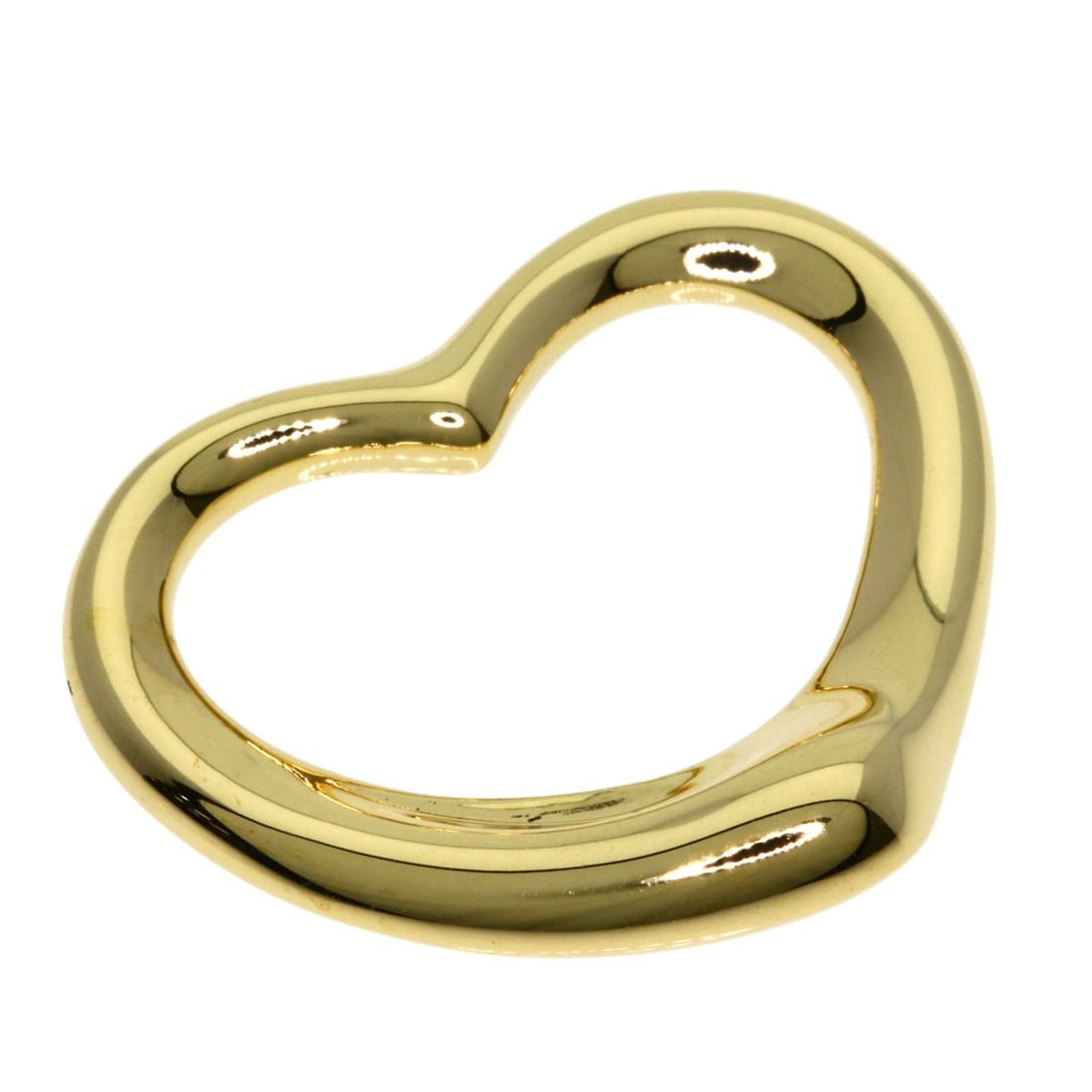 Yellow gold pendant top heart open Co Tiffany: Yellow gold pendant top heart open Co Tiffany Yellow gold pendant top heart open Co Tiffany features K18 yellow gold construction with no stone. This piece showcases the beauty of pure gold metal, a h