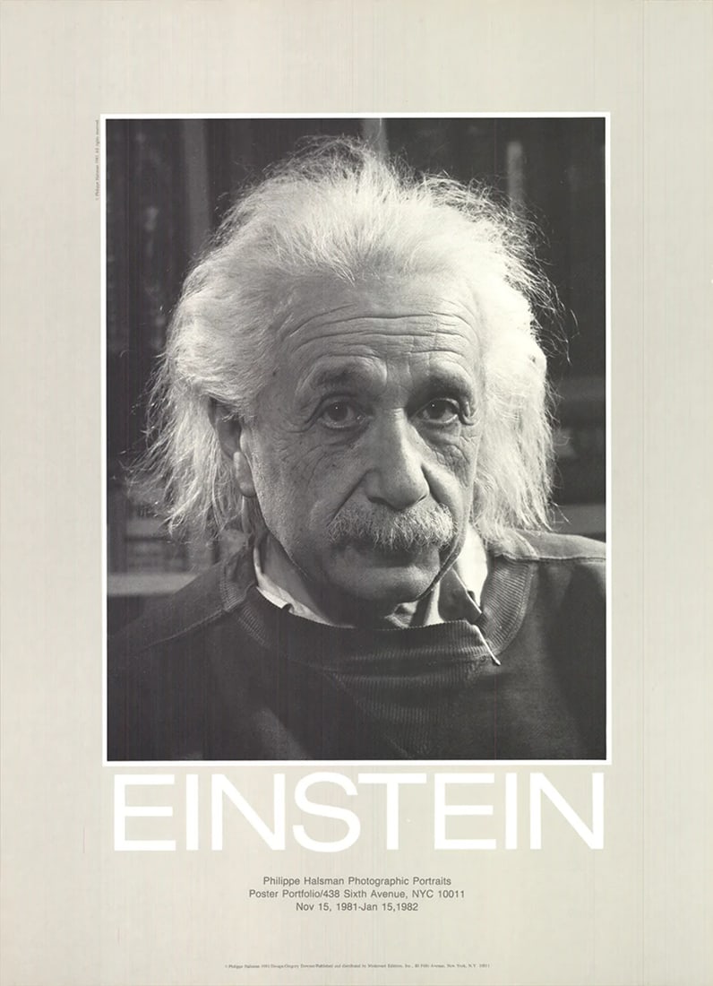 Einstein Philippe Halsman 1981 Lithograph Offset Black 25.5" x 18.5" Photography (1 of 4)