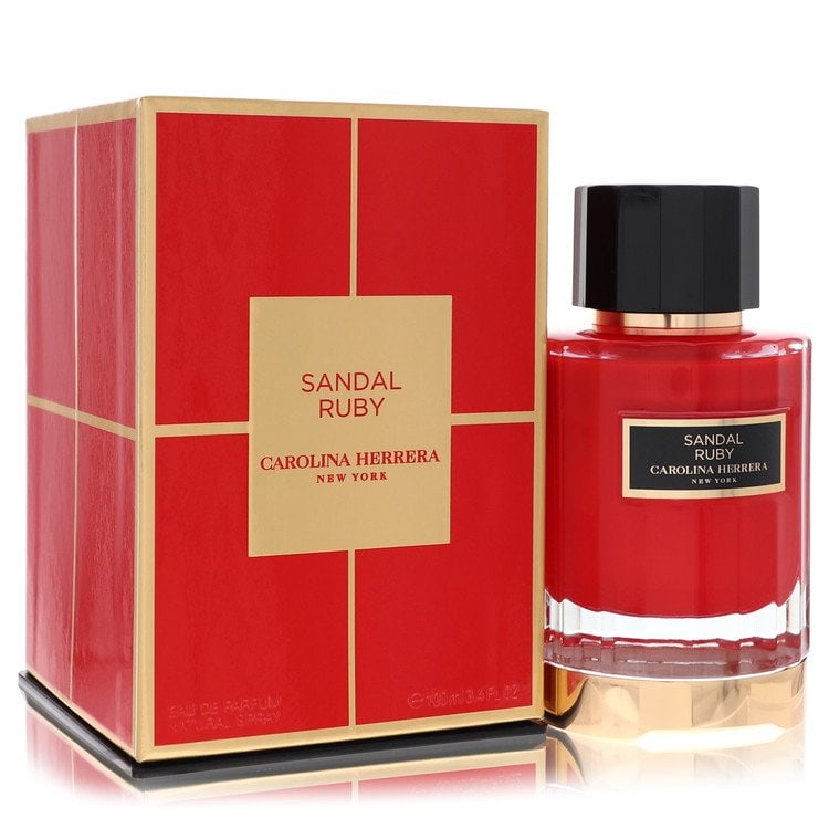 Sandal Ruby by Carolina Herrera Eau De Parfum Spray (Unisex) 3.4 oz: Sandal Ruby by Carolina Herrera Eau De Parfum Spray (Unisex) 3.4 oz Sandal Ruby by Carolina Herrera Eau De Parfum Spray (Unisex) 3.4 oz transports you to an exotic paradise with its alluring floral sc