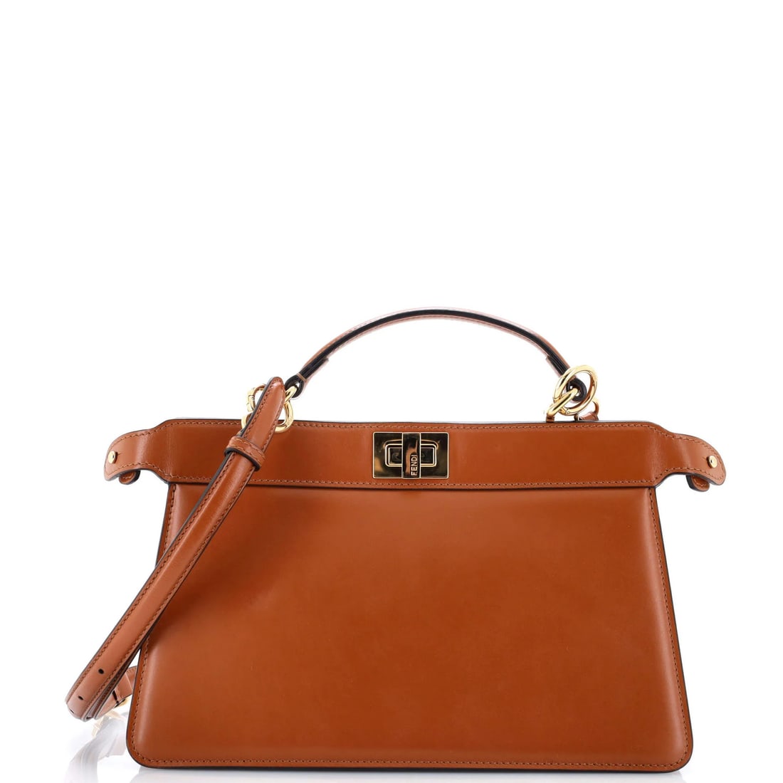 Fendi Peekaboo ISeeU Bag Leather East West: Fendi Peekaboo ISeeU Bag Leather East West The Fendi Peekaboo ISeeU Bag Leather East West boasts a rich, brown leather exterior with gold hardware, adding a touch of sophistication to any outfit.