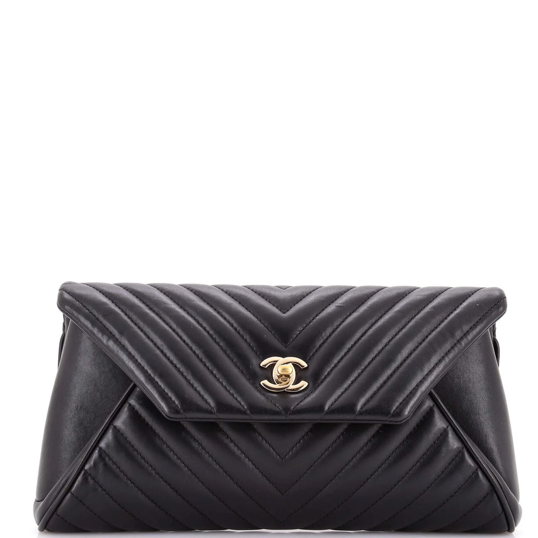 Chevron sheepskin fold up clutch again Chanel (1 of 6)