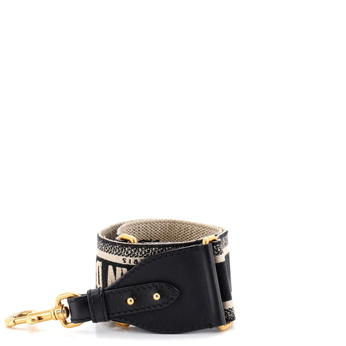 Christian Dior Canvas Embroidered Logo Shoulder Strap: Christian Dior Canvas Embroidered Logo Shoulder Strap Canvas Embroidered Logo Shoulder Strap from Christian Dior features an embroidered blue logo on a plain canvas exterior, with matching interior