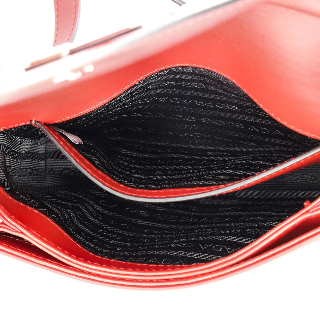 Spazzolato Leather Small Shoulder Bag Prada Full - 5