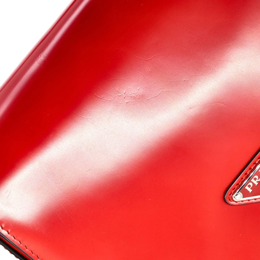 Spazzolato Leather Small Shoulder Bag Prada Full - 6