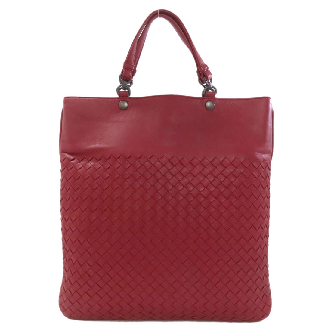 Tote Bag Leather from Bottega Veneta: Tote Bag Leather from Bottega Veneta Red Leather Tote Bag from Bottega Veneta. Made from high-quality leather, this iconic tote bag features a bold red exterior color that makes a statement. A