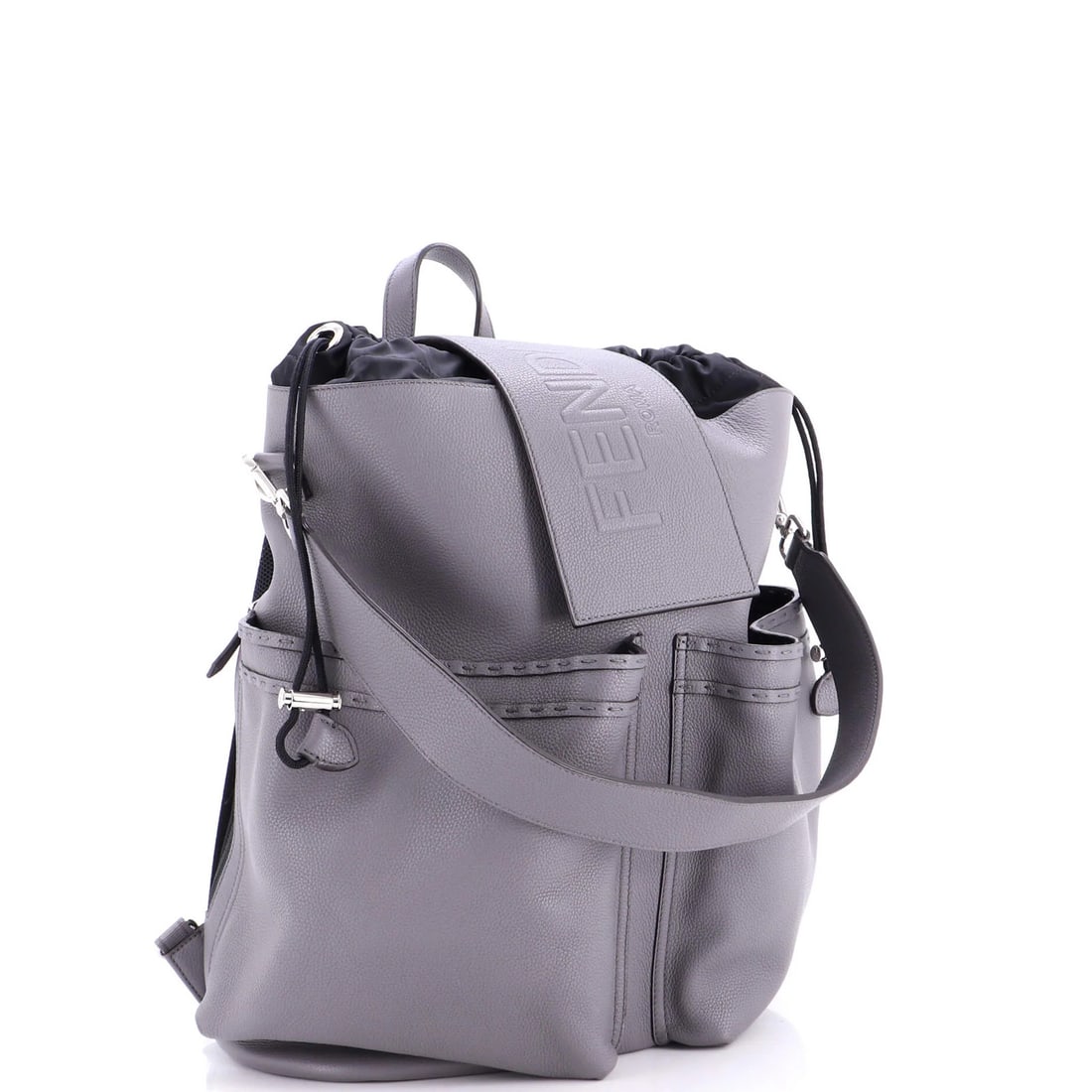 Fendi strike leather large backpack - 2